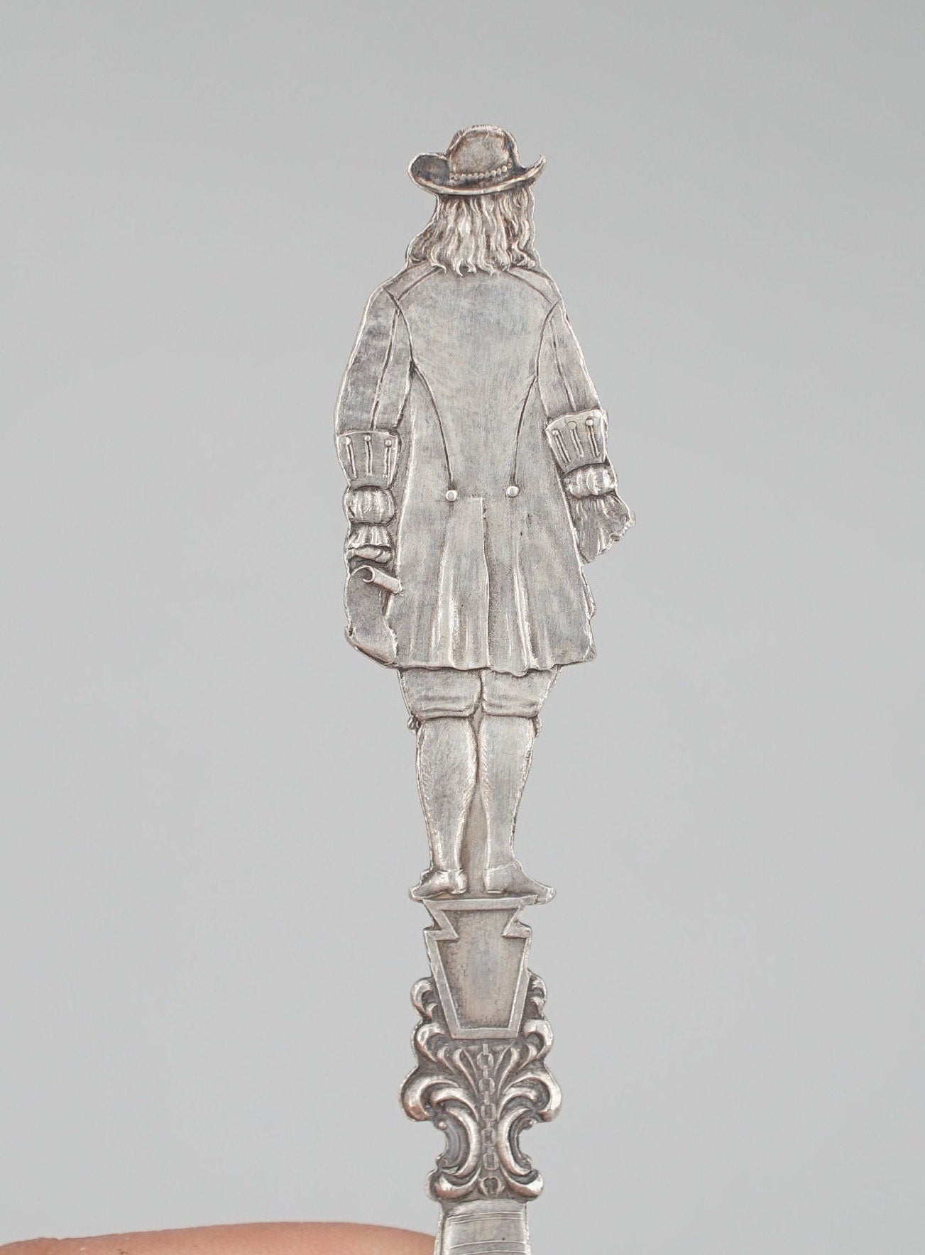 Antique Shiebler Sterling William Penn "Philadelphia, PA" Souvenir Figural Spoon