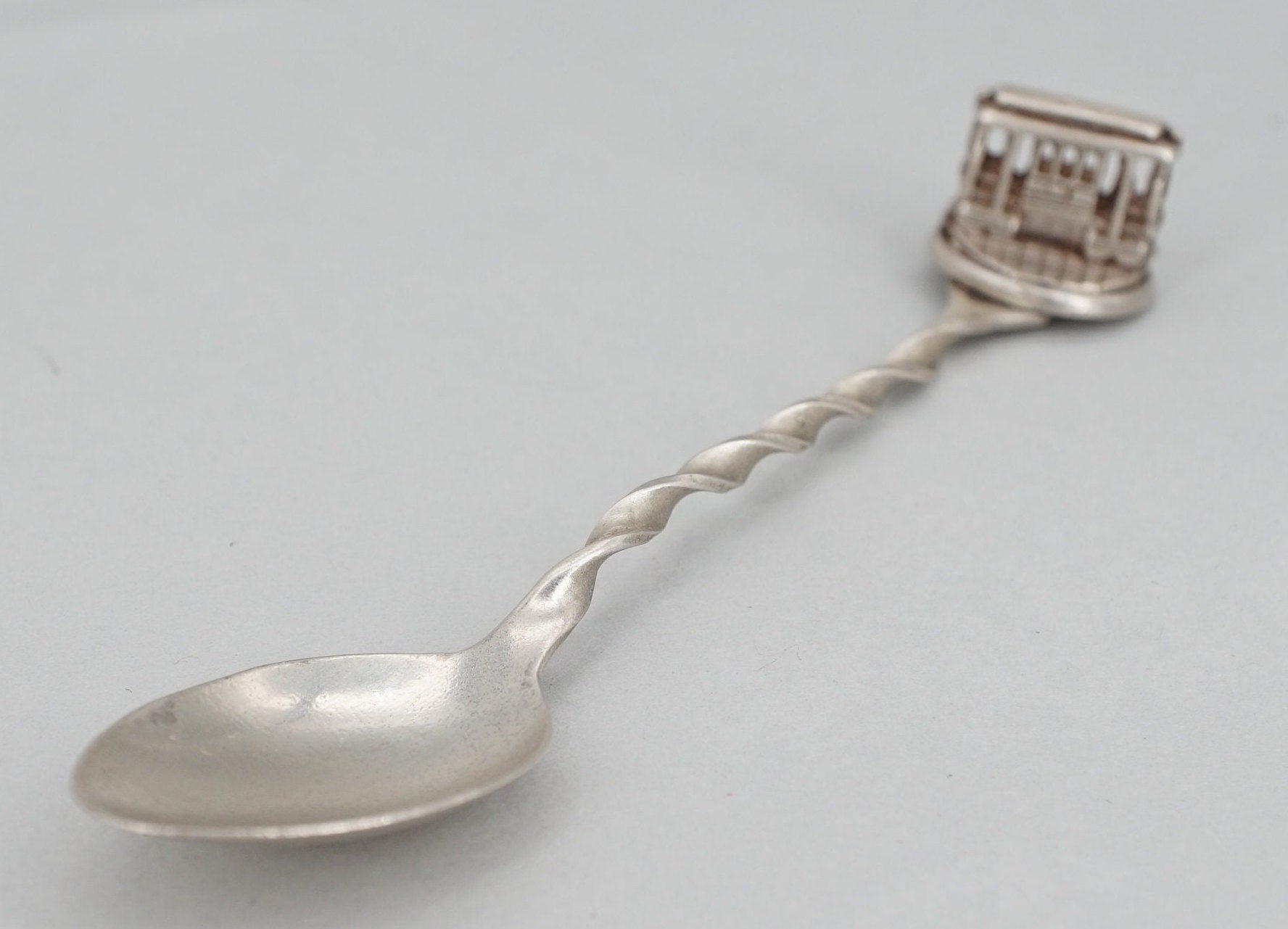 Vintage Bell Trading Post Sterling Spoon with Rotating Cable Car
