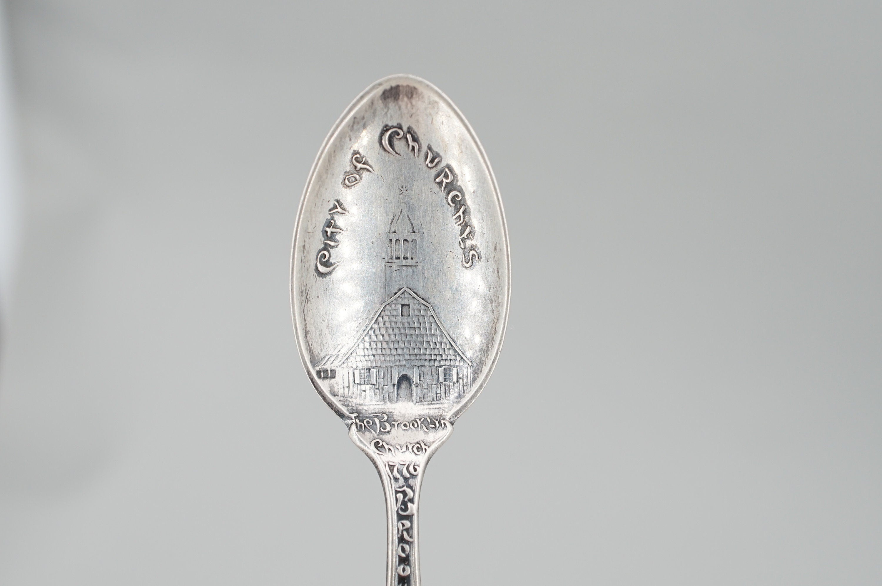 Antique Gorham Sterling Brooklyn Souvenir Spoon with Engraved Bowl and Personalized 'Ralph 1891'
