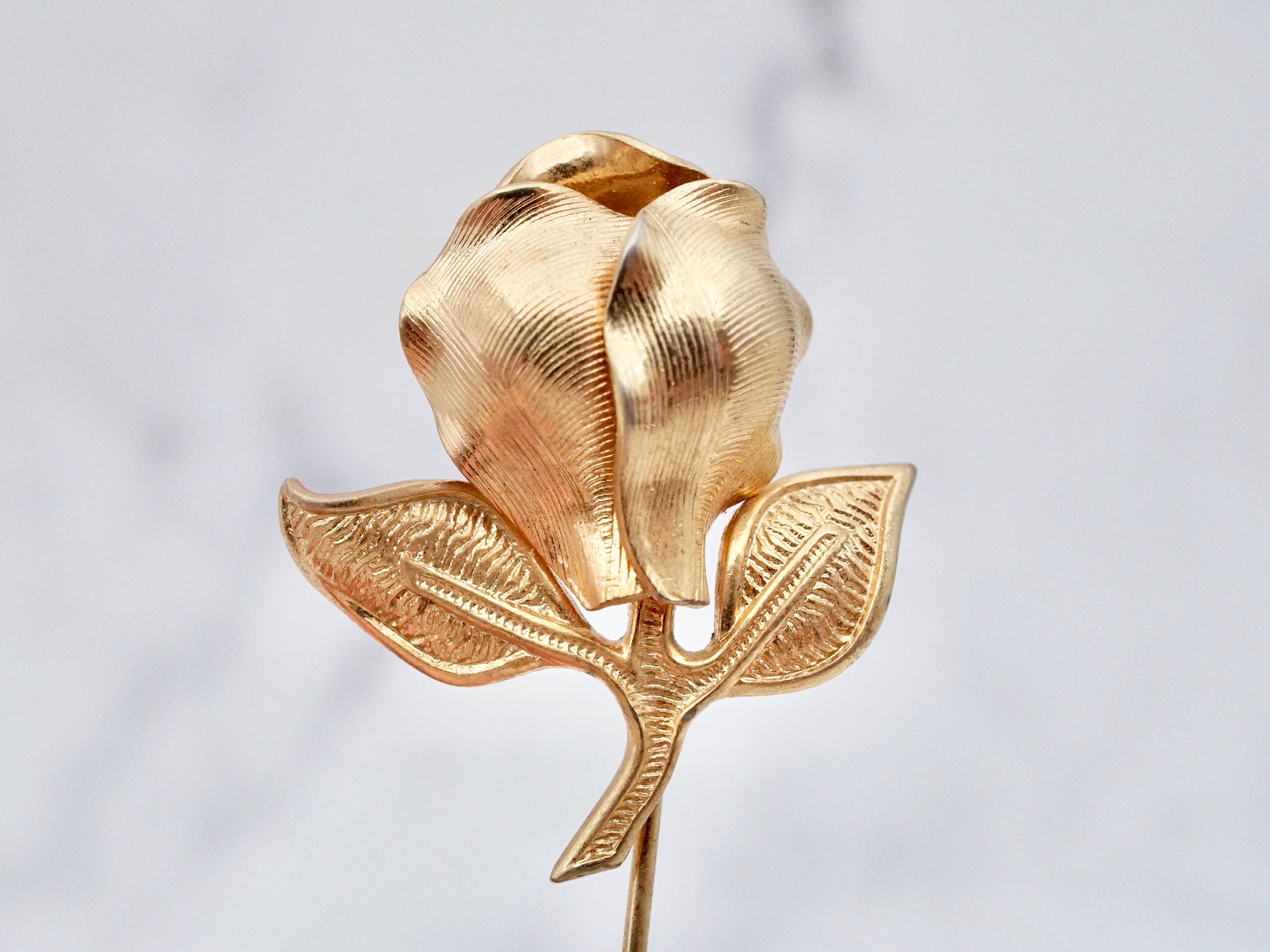 Vintage Henkel & Grosse gold plated rose stick pin