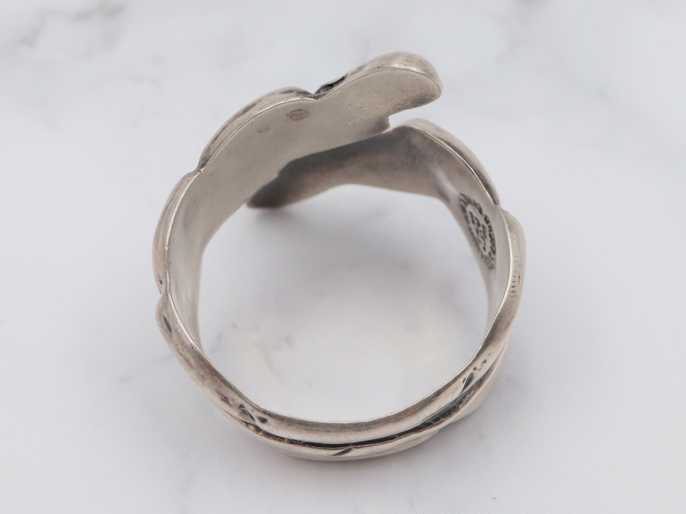 Vintage Mexican sterling feather wrap ring, size 10