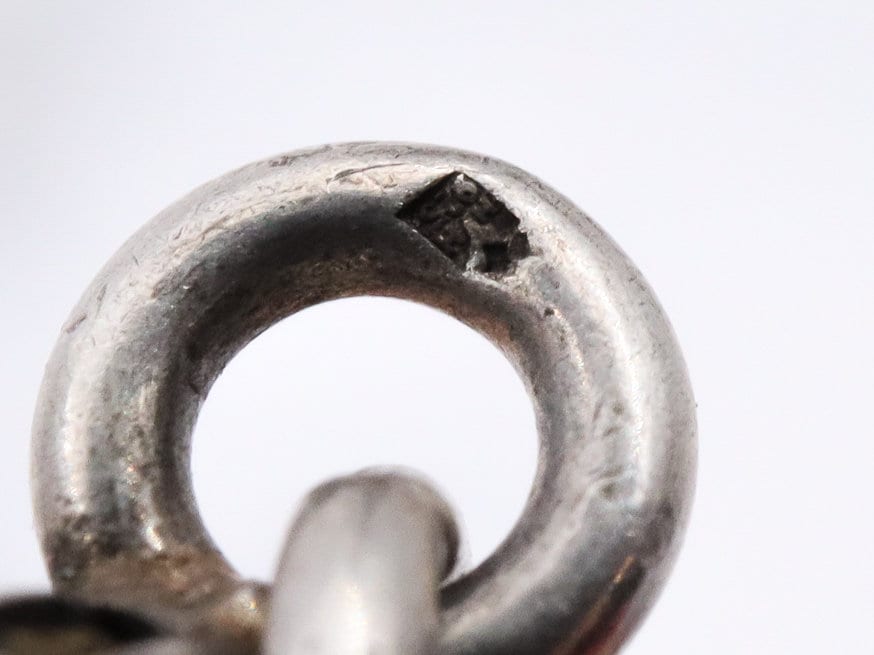 Antique sterling silver handmade fluted graduated curb link chain