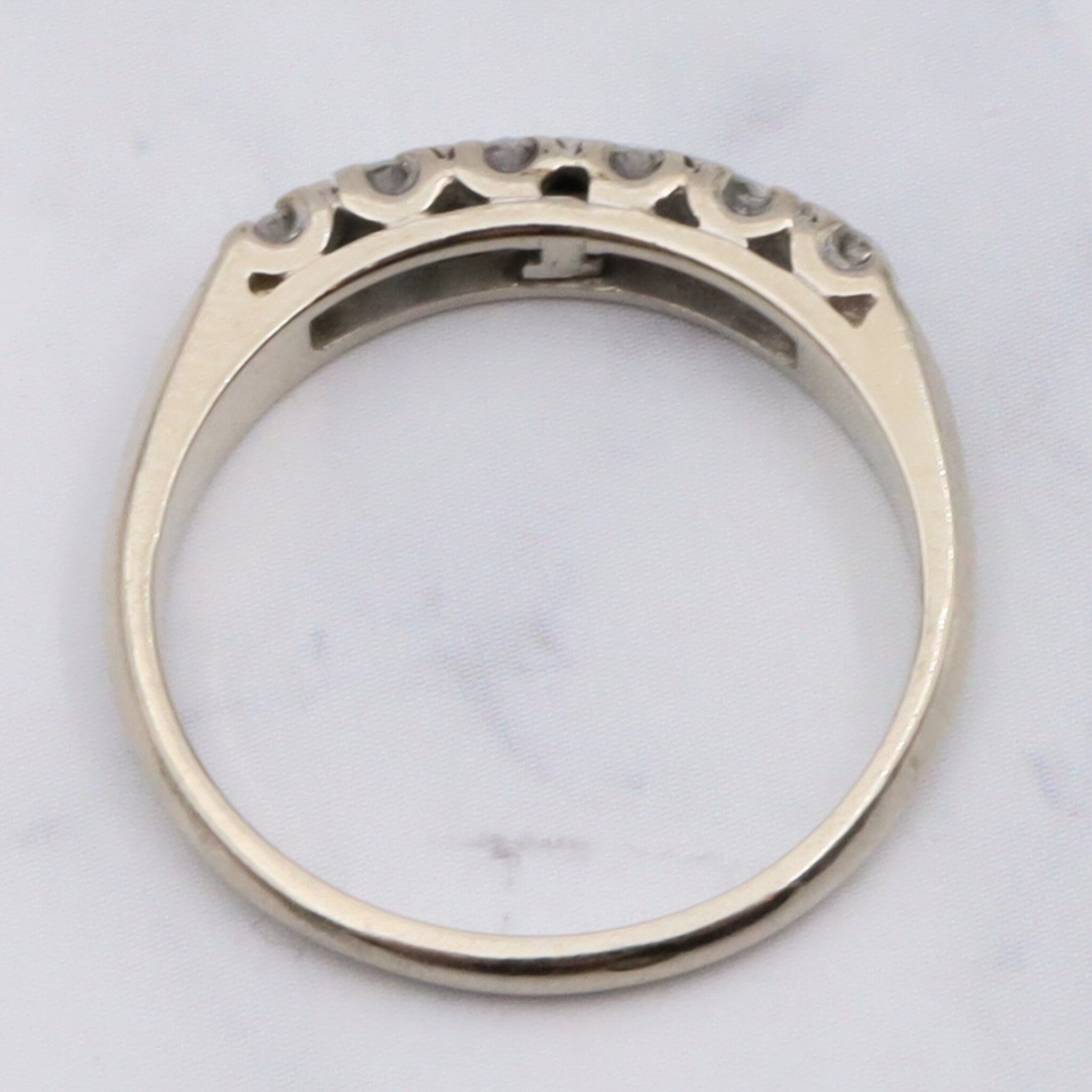 Antique 14K White Gold Diamond Ring - Size 5