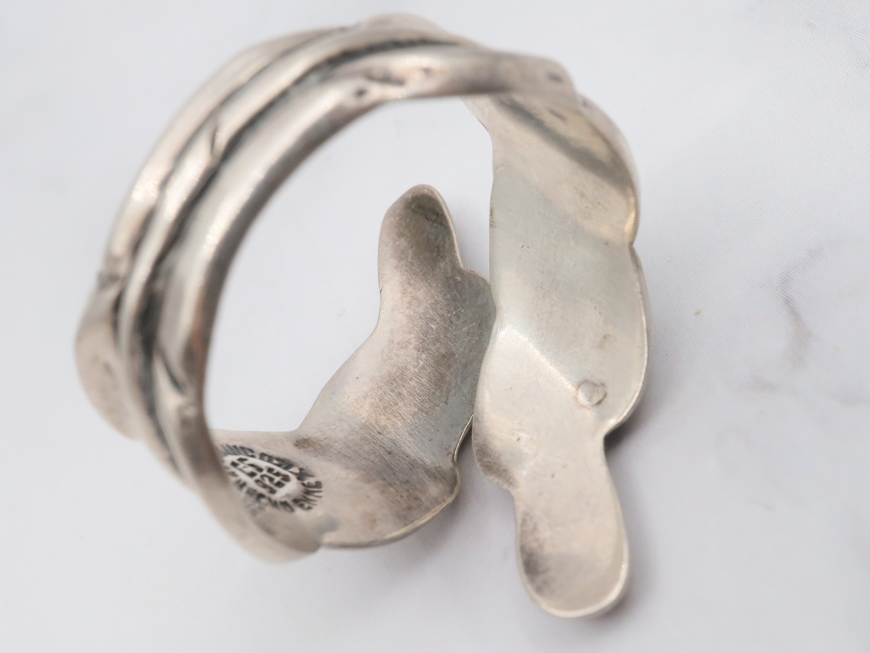 Vintage Mexican sterling feather wrap ring, size 10