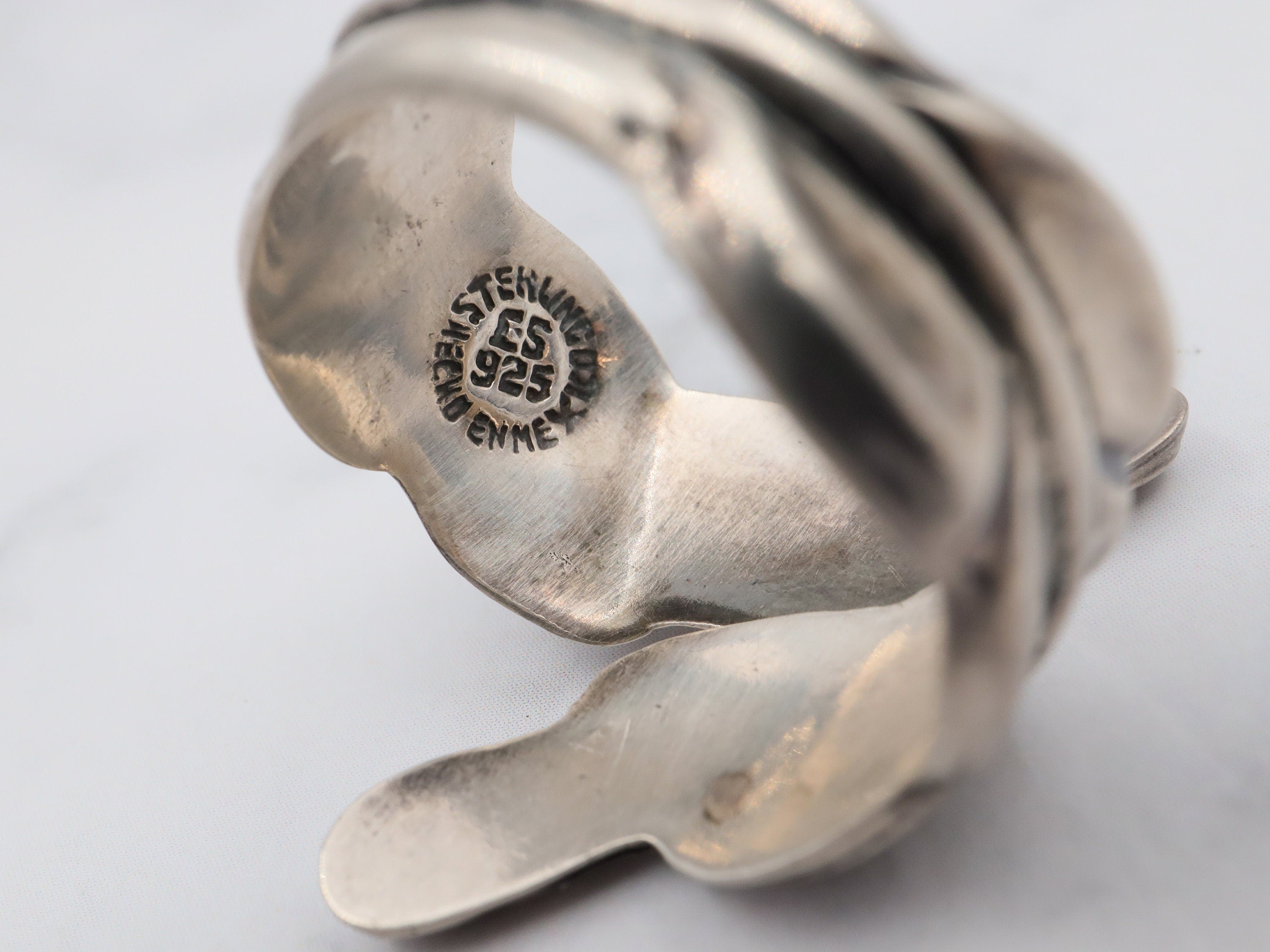 Vintage Mexican sterling feather wrap ring, size 10