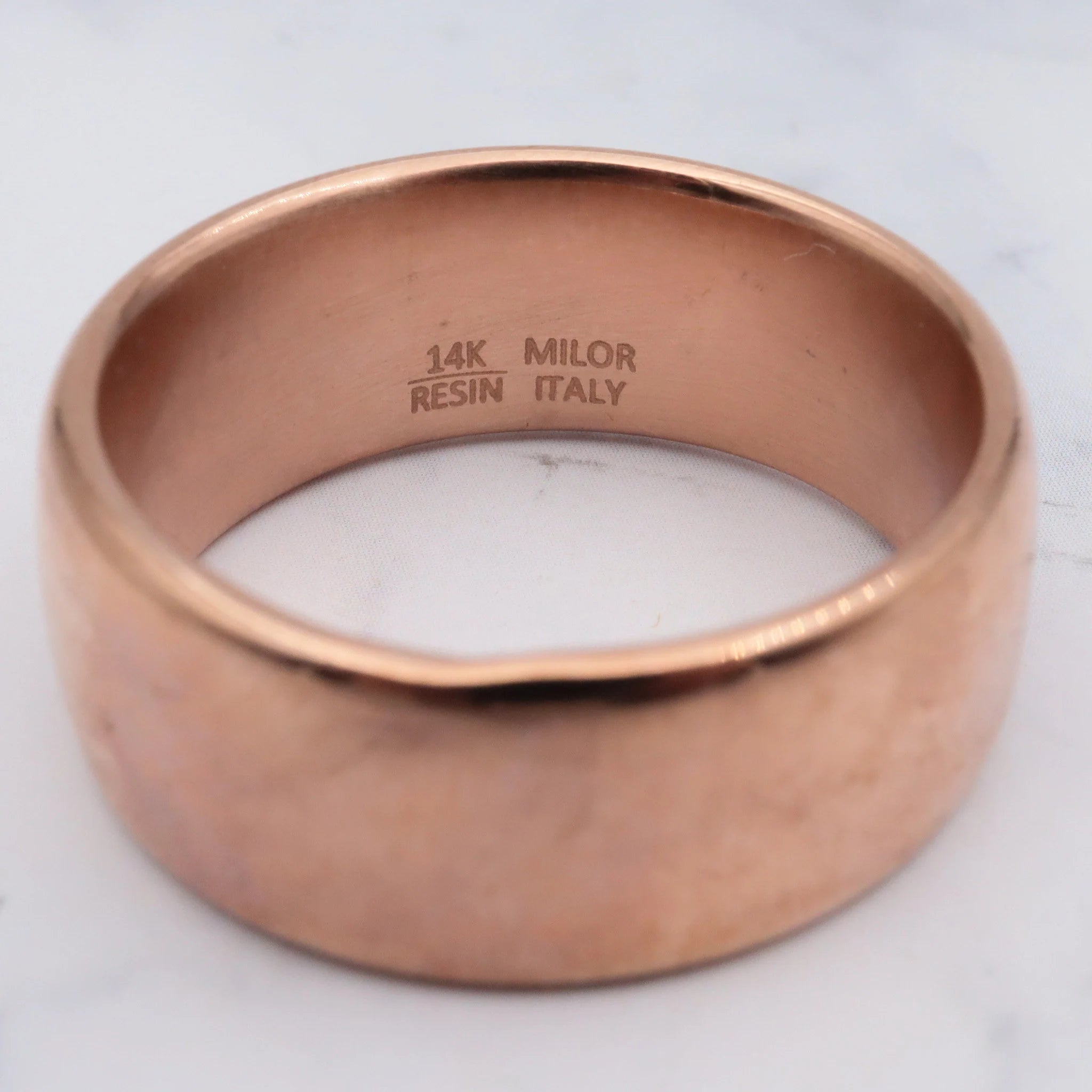 Milor 14K Gold Resin Filled Band, 10MM, Rose Gold