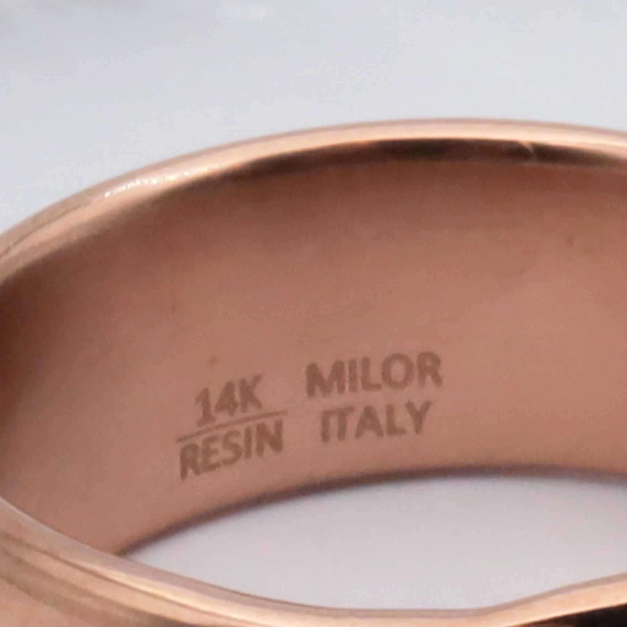 Milor 14K Gold Resin Filled Band, 10MM, Rose Gold