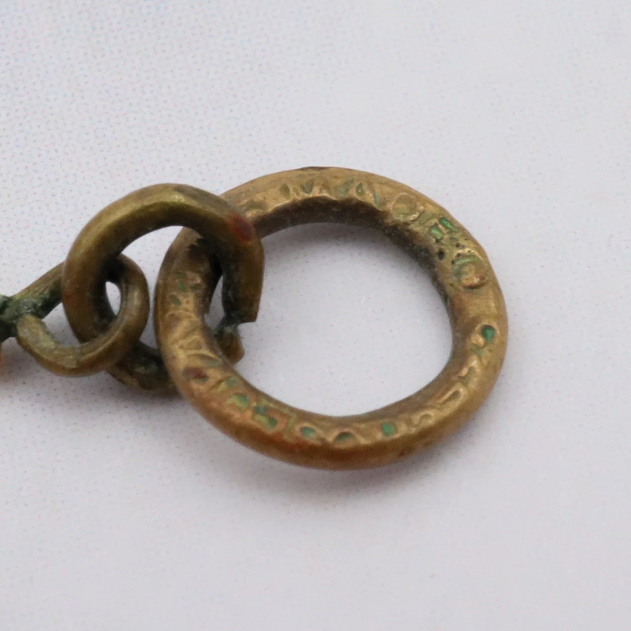 Antique deco Czech glass & brass drop pendant necklace