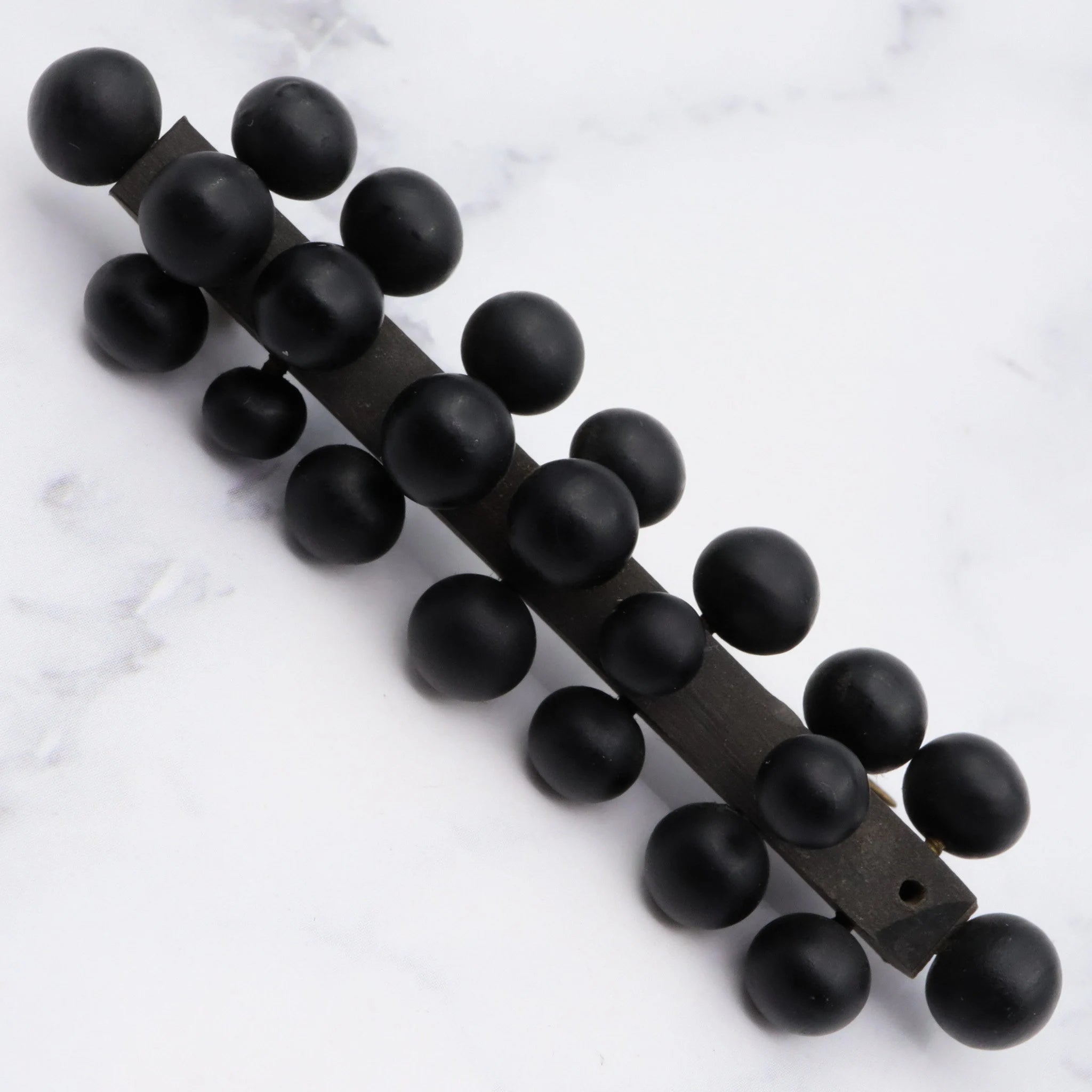 Antique Victorian french jet mourning brooch