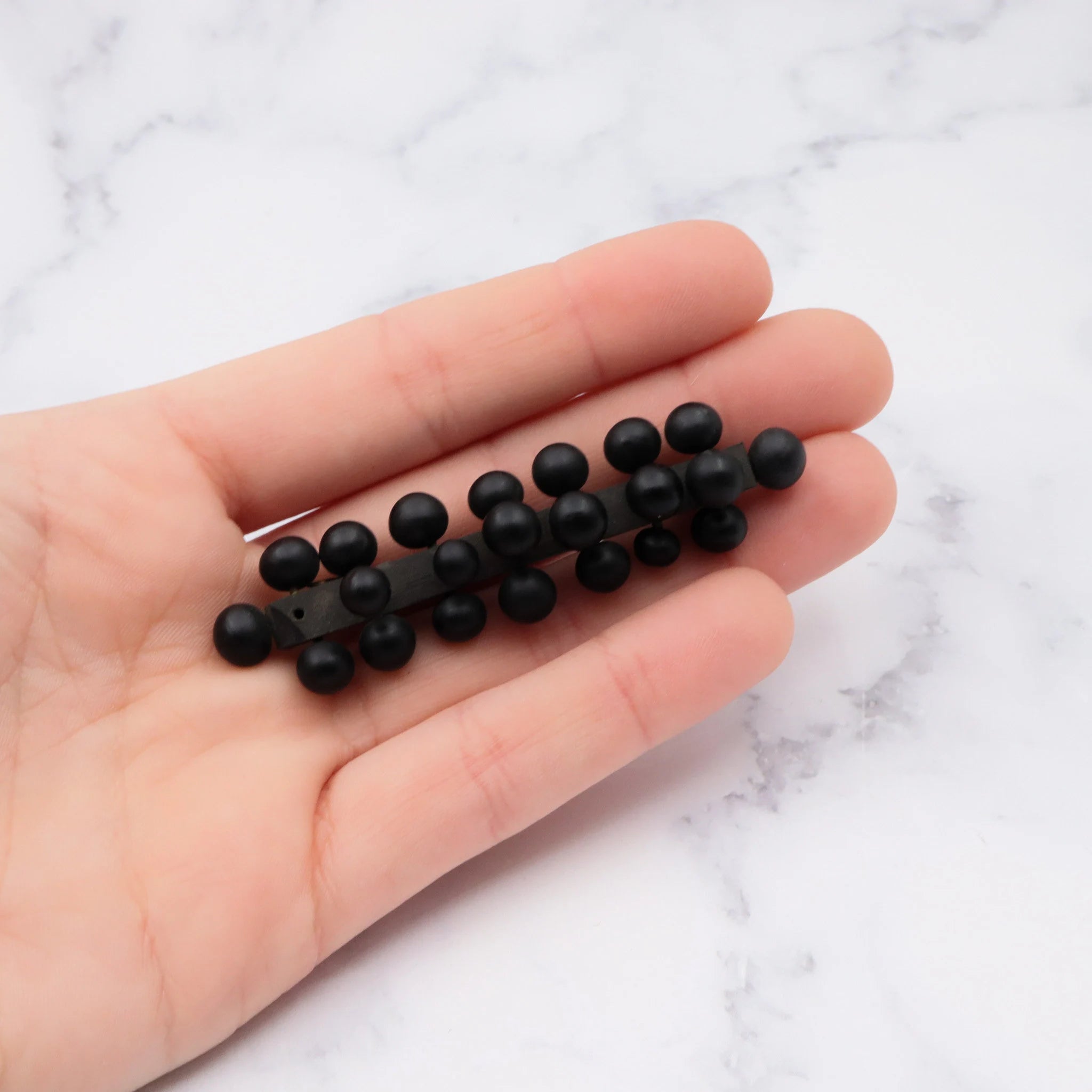 Antique Victorian french jet mourning brooch