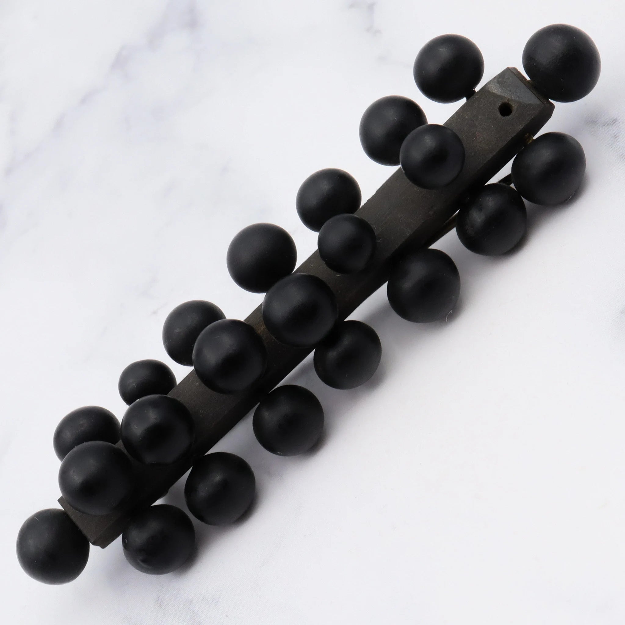 Antique Victorian french jet mourning brooch