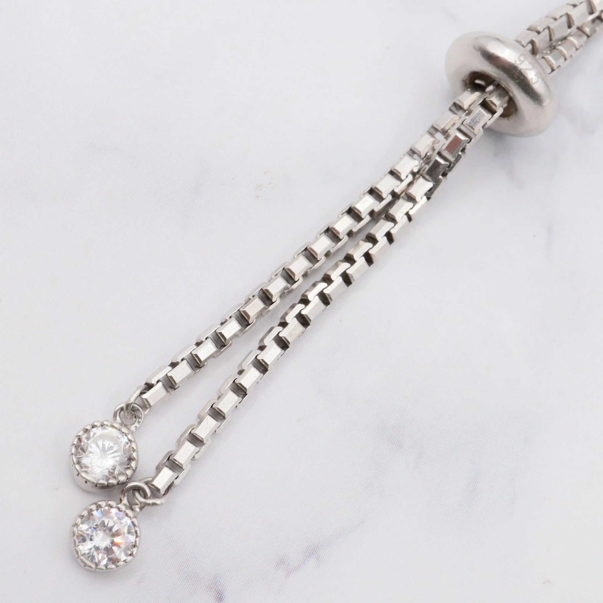 Vintage sterling, mother of pearl, hand of fatima and evil eye bracelet with cubic zirconia links