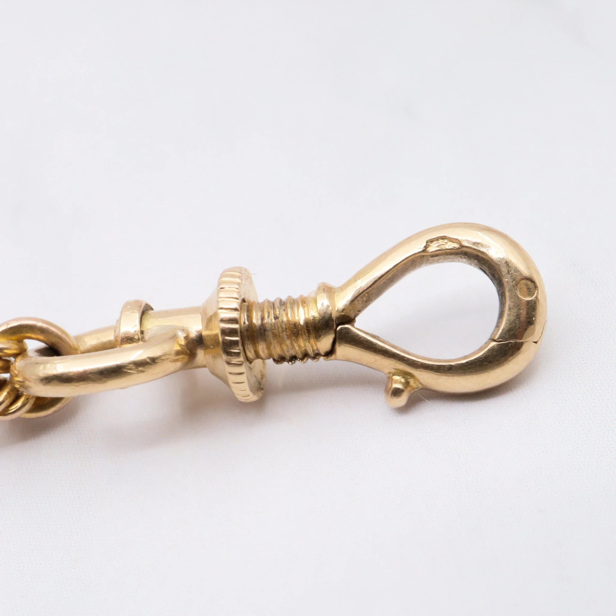 Antique victorian 15k gold fancy link chain w/ French gold hinged dog clip clasp