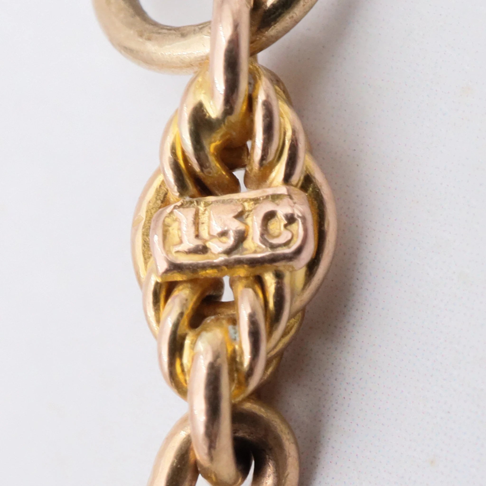 Antique victorian 15k gold fancy link chain w/ French gold hinged dog clip clasp