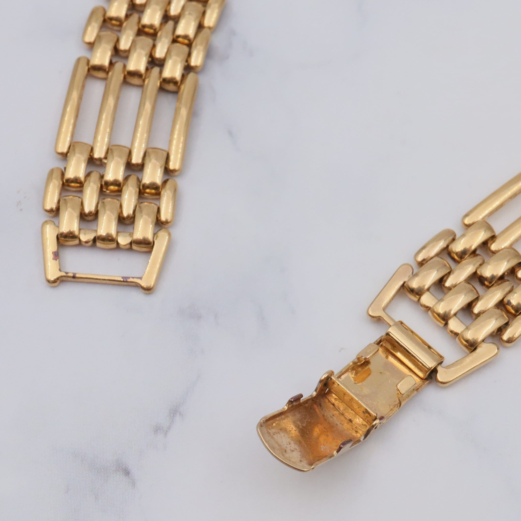Vintage Mid Century modern Napier gold plated basket weave link choker