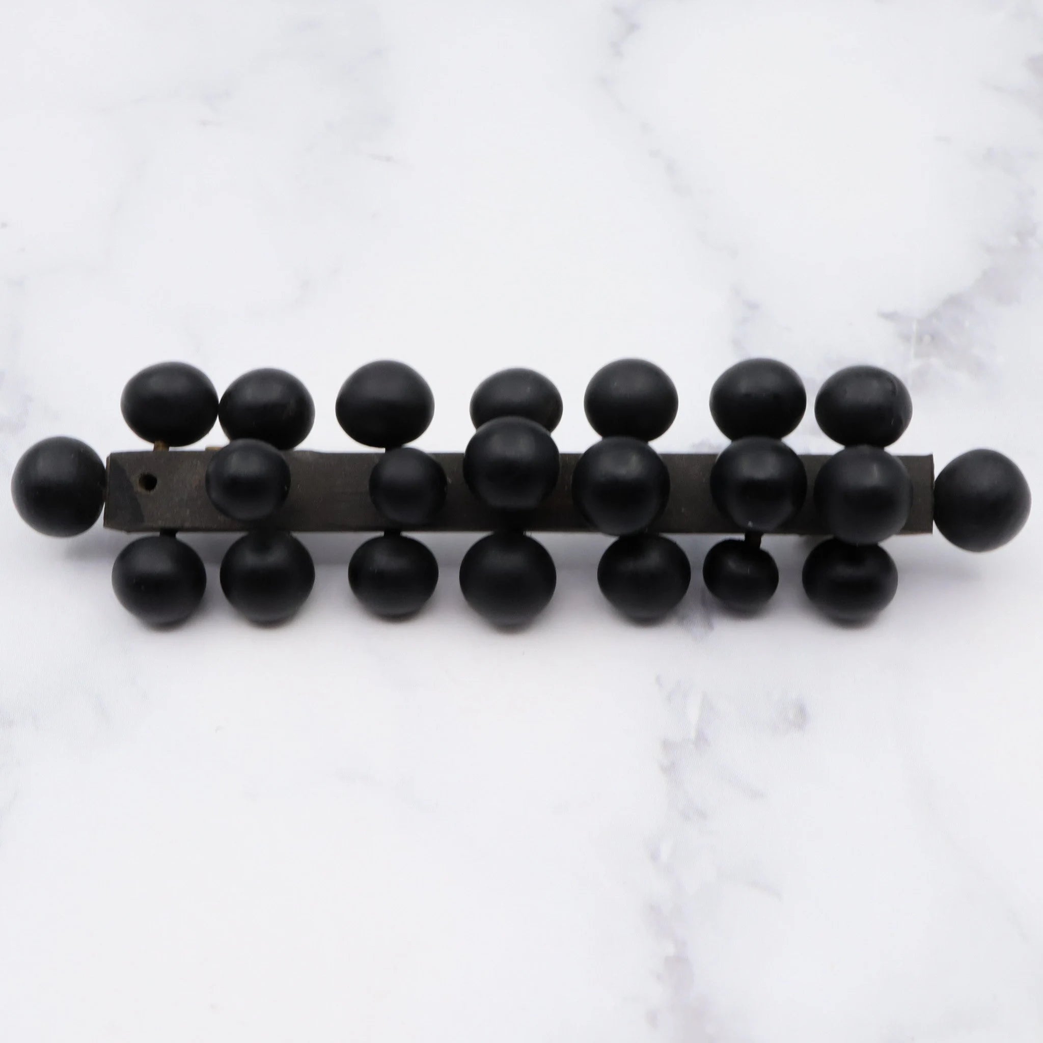 Antique Victorian french jet mourning brooch