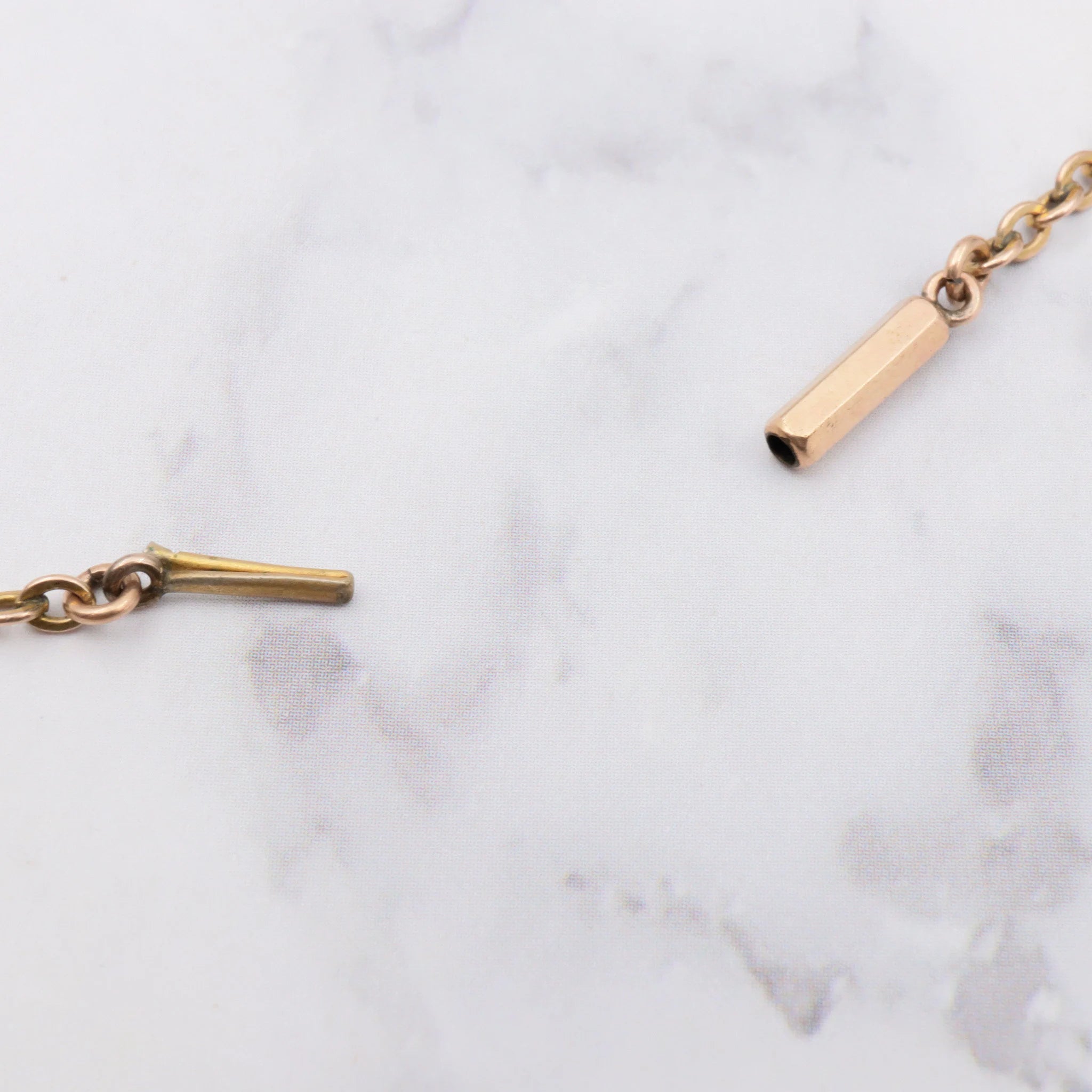 Antique Victorian gold filled pink tourmaline glass festoon necklace, 15.5