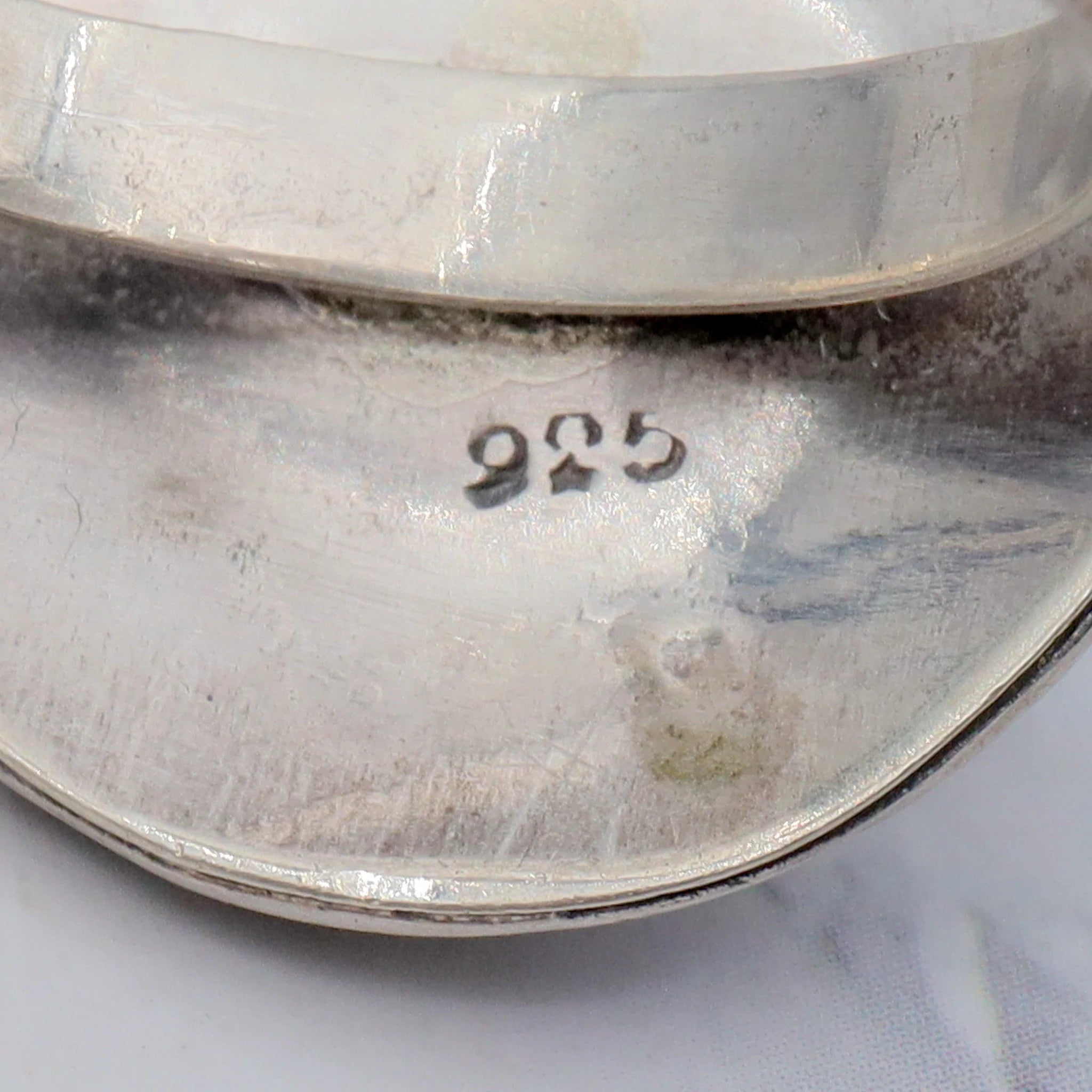 Vintage sterling, carnelian & applied bead ring, sz 9.25