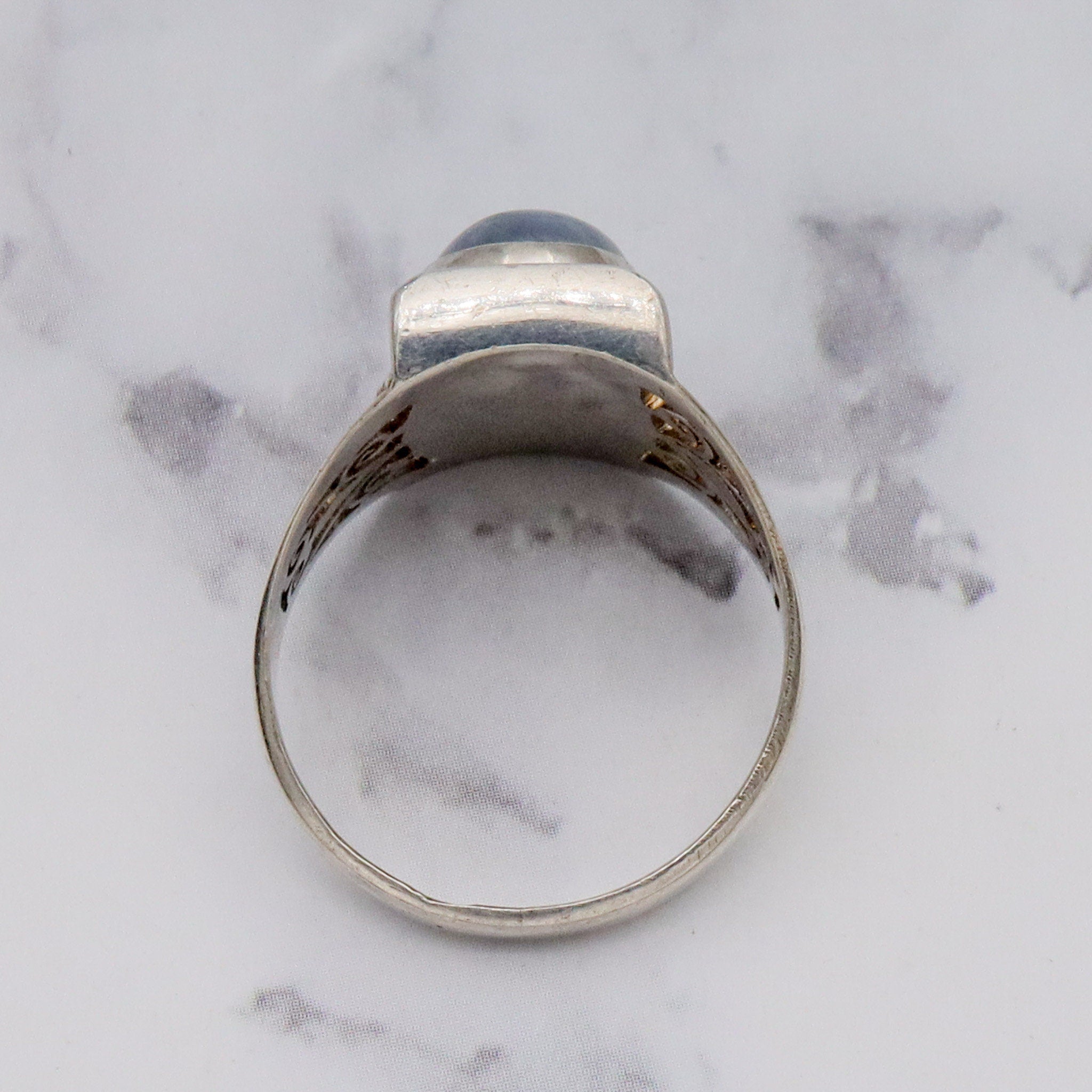 Vintage sterling and kyanite ring, sz 8.5