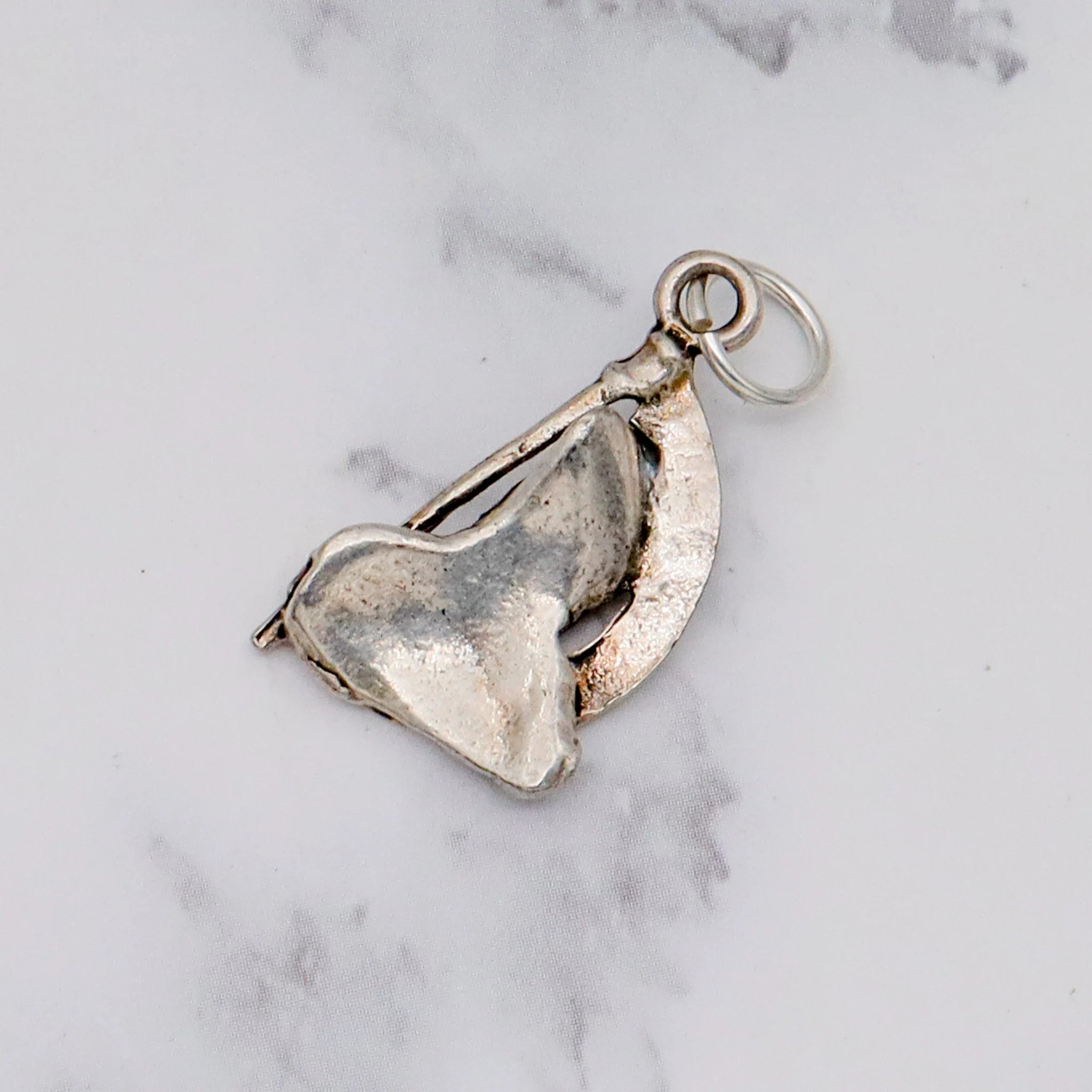 Vintage handmade sterling death pendant
