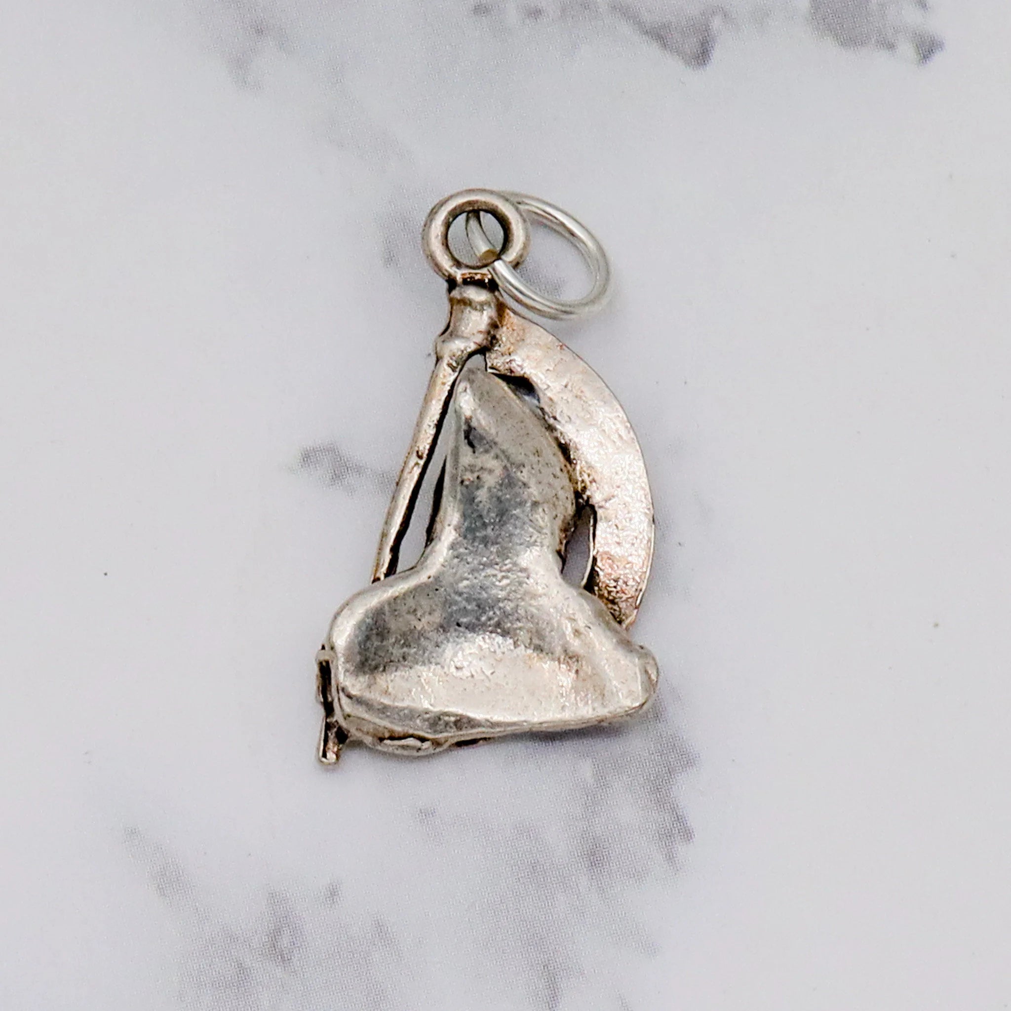 Vintage handmade sterling death pendant