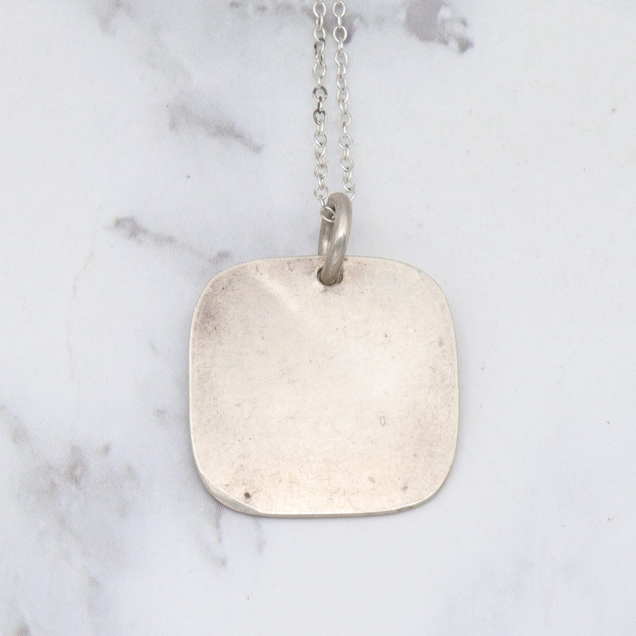 Vintage handmade 90’s sterling enamel tile pendant necklace