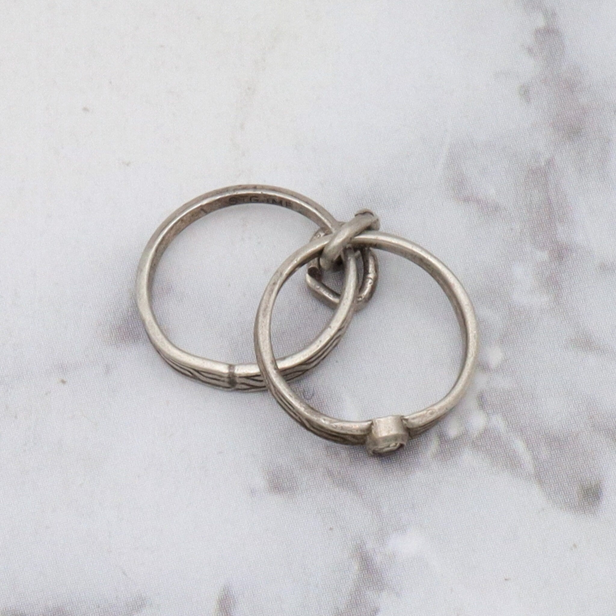 Antique deco jmf sterling silver glass faux engagement ring set charm