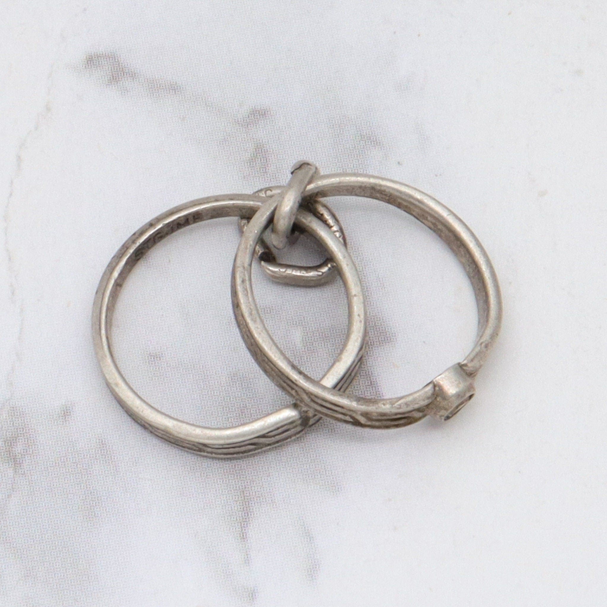 Antique deco jmf sterling silver glass faux engagement ring set charm