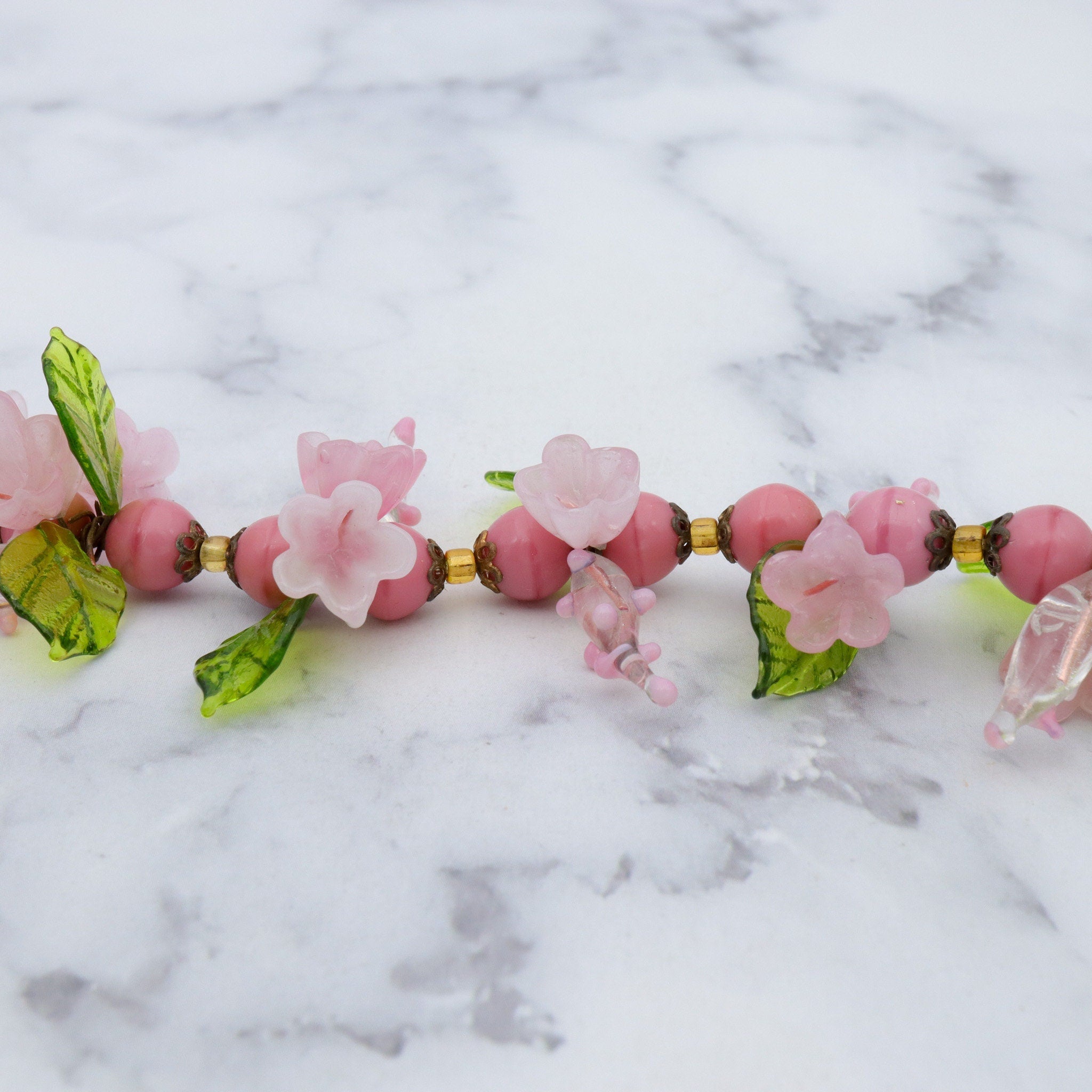 Mid Century Venetian glass flower necklace
