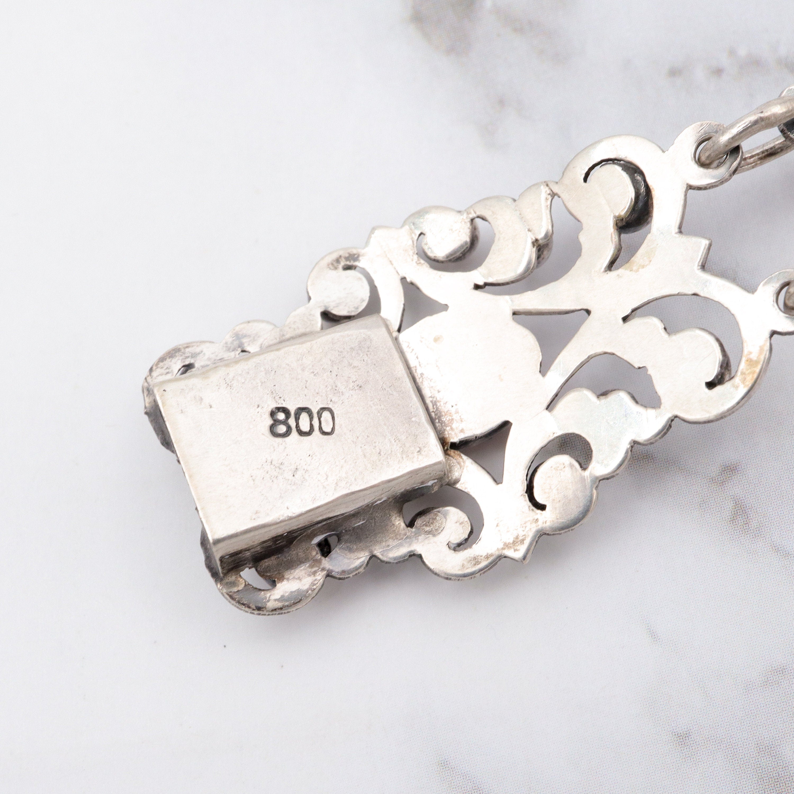 Antique Renaissance Revival .800 silver & coral bracelet