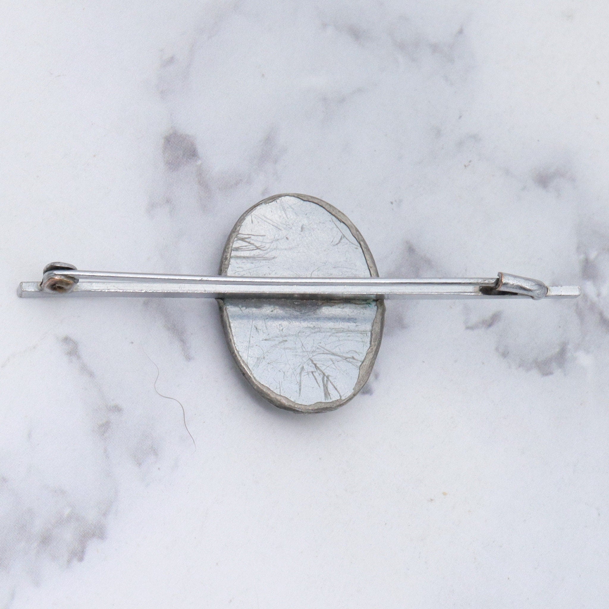 Antique Arts & Crafts hammered pewter morpho wing brooch