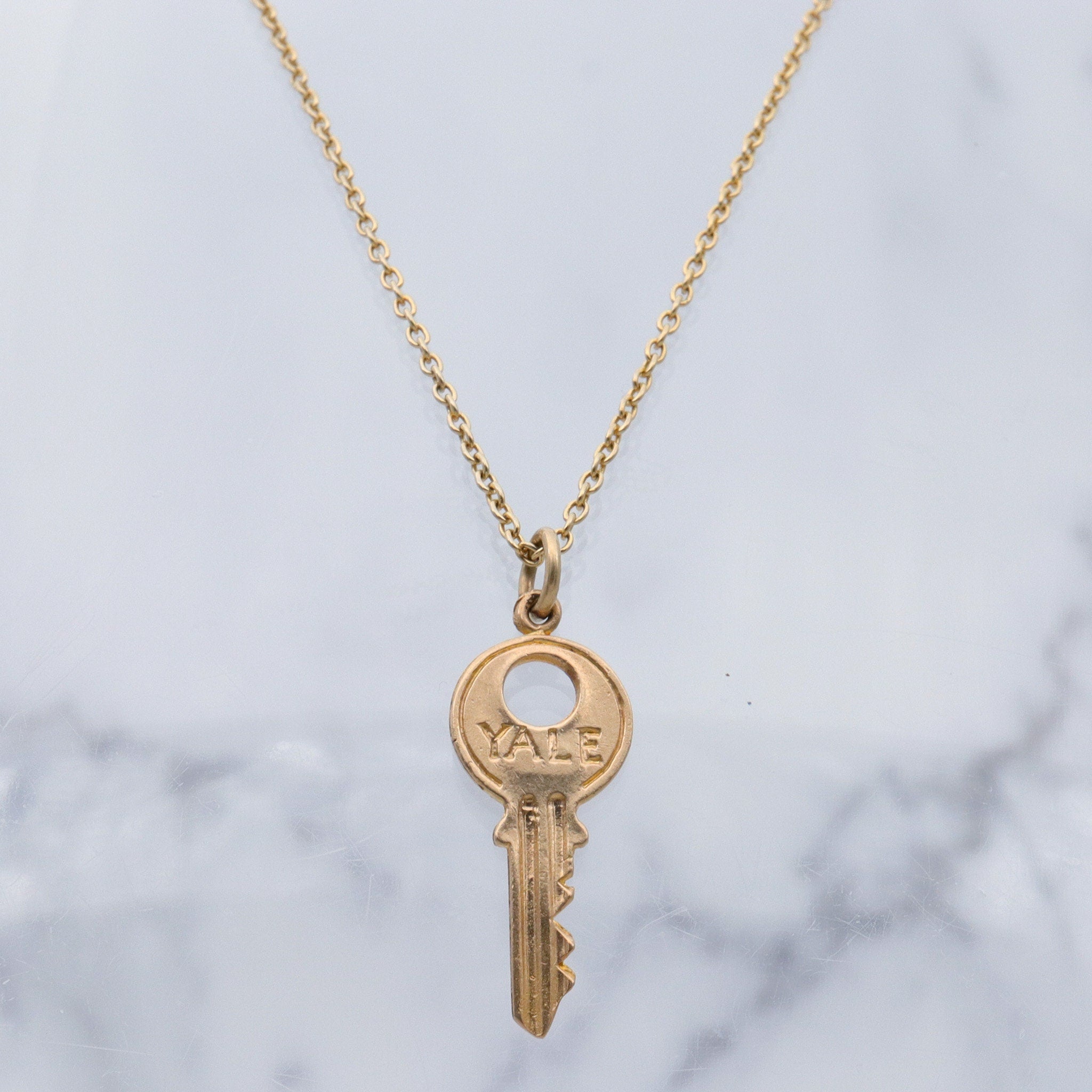 Vintage English 9k gold Yale house key charm