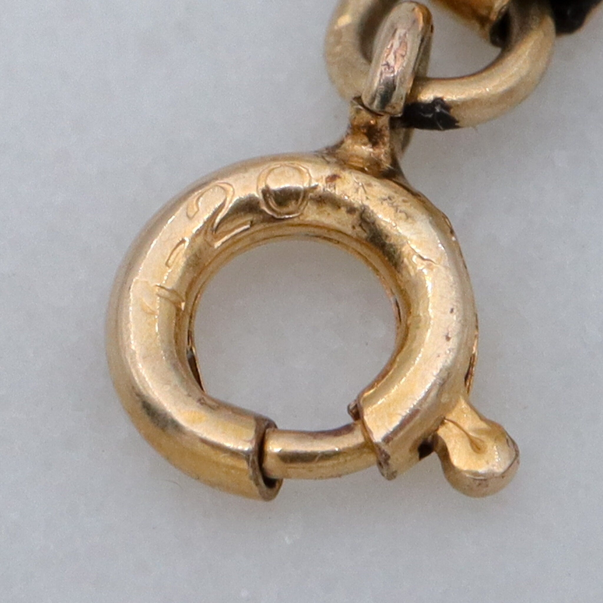 Mid Century gold filled child’s bracelet with double heart name plaque