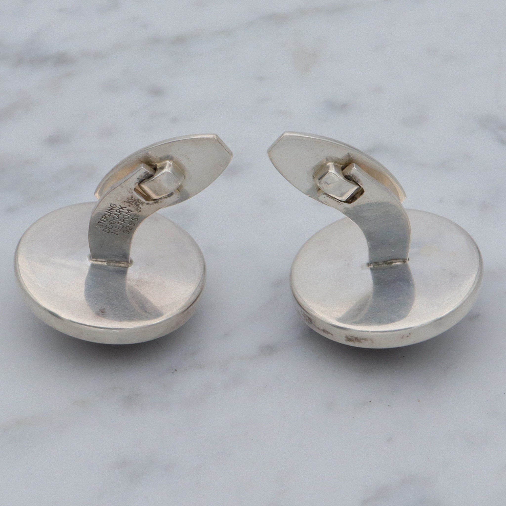 Antique Danish Modern N.E. From sterling & amber cufflinks