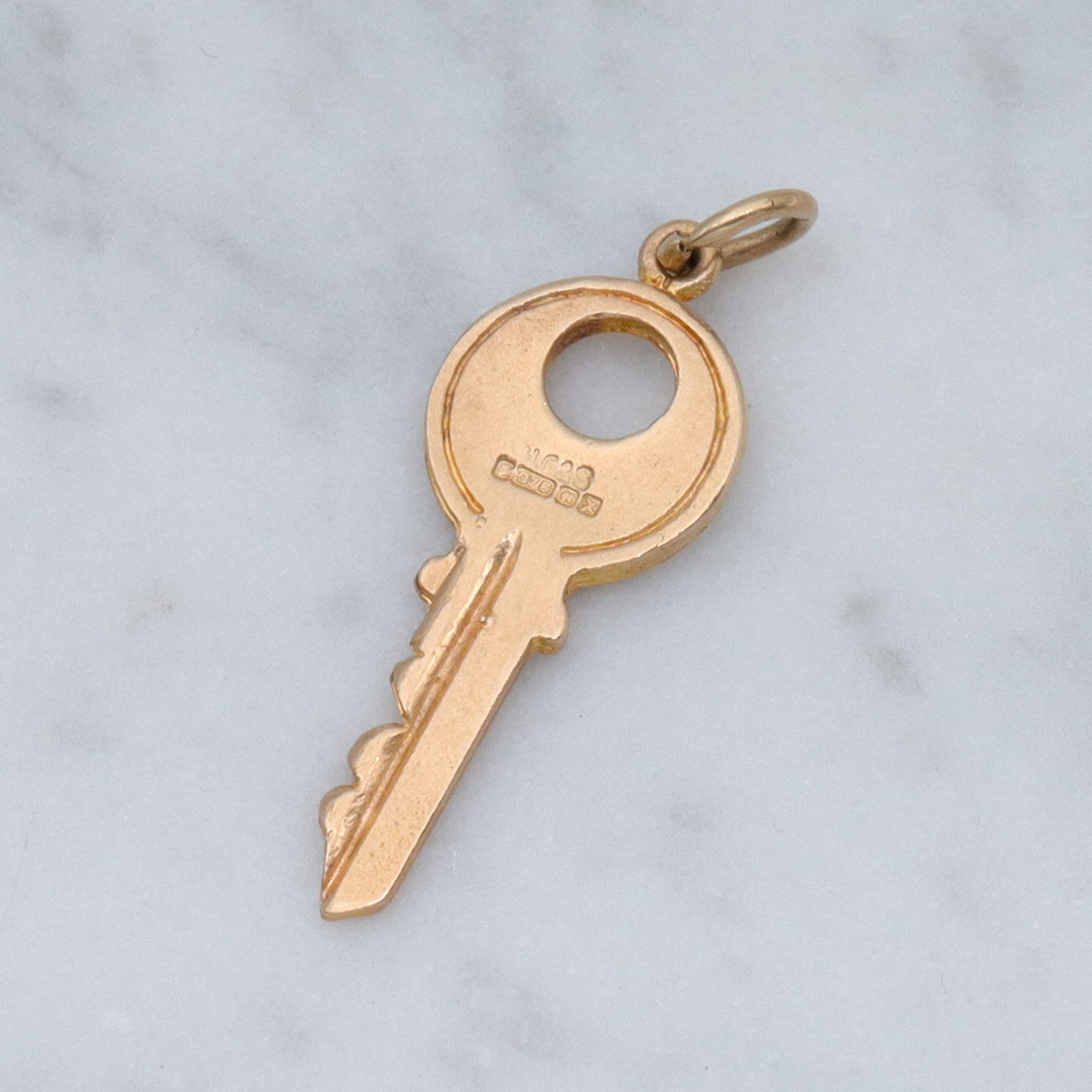 Vintage English 9k gold Yale house key charm