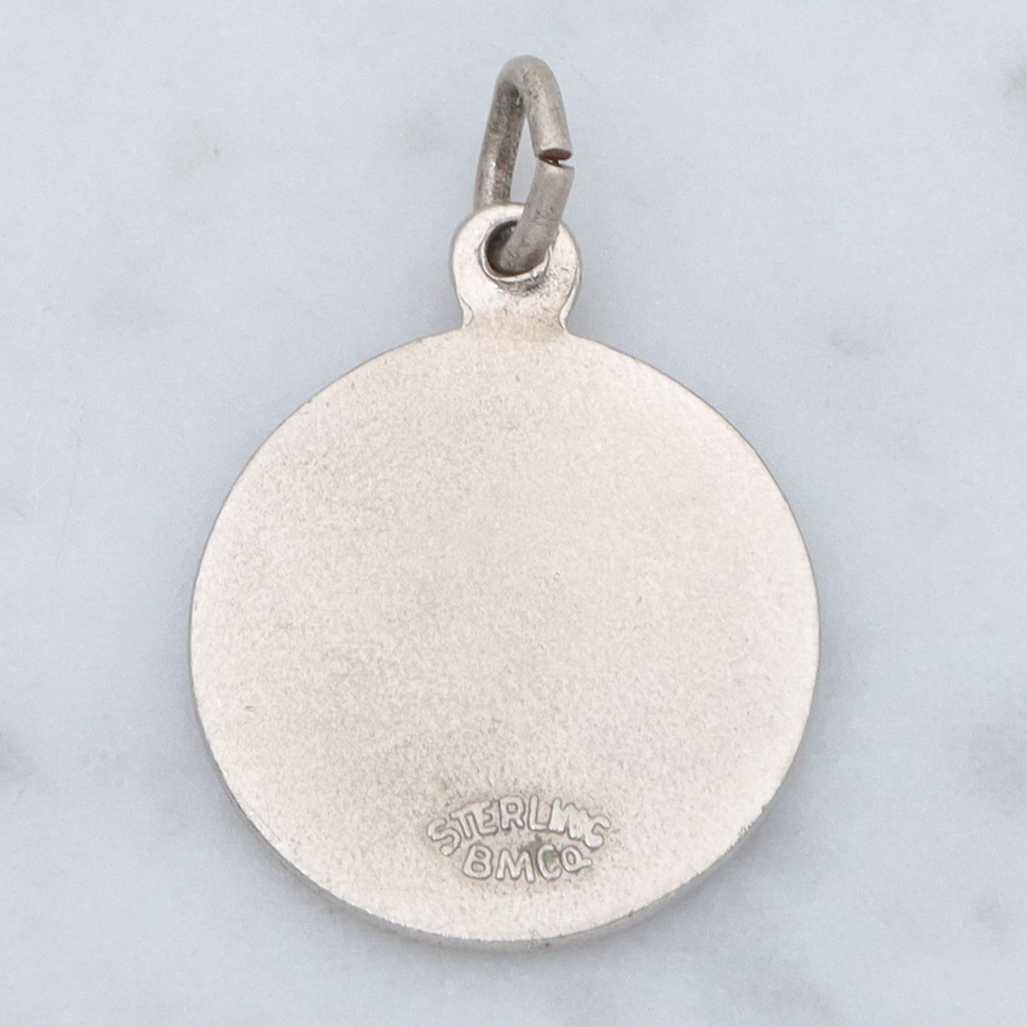 Antique B.M. & Co. sterling, enamel souvenir charm pendant