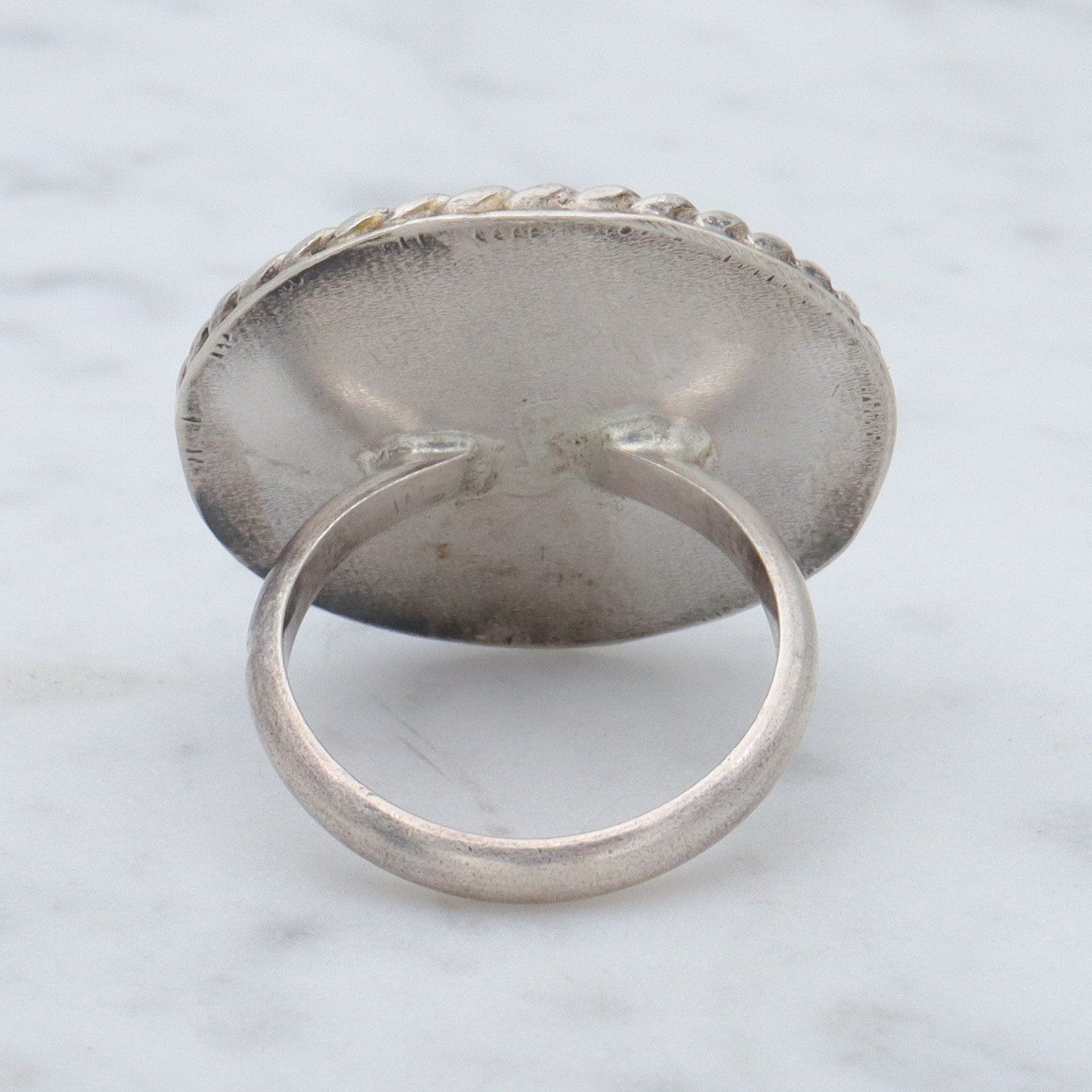 Vintage Native American sterling & turquoise ring, sz 5.75