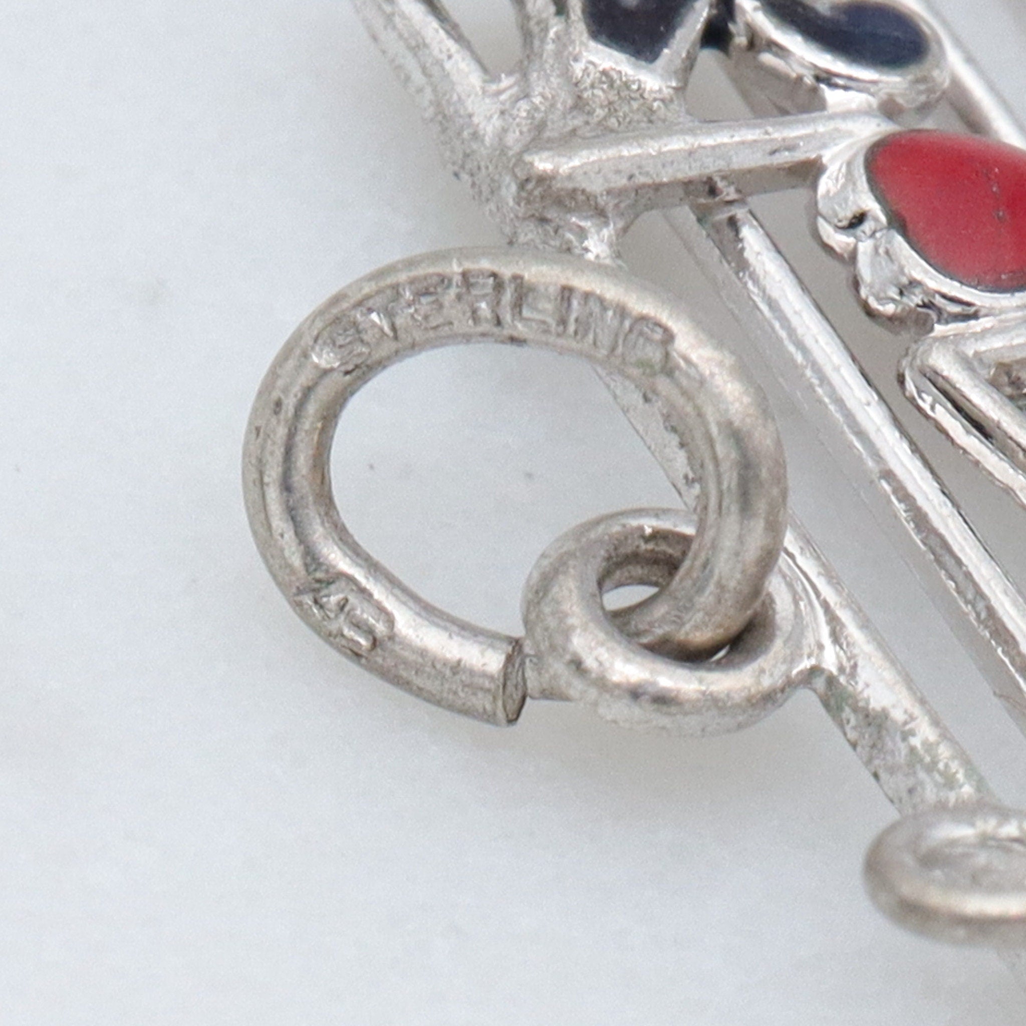 Vintage sterling & enamel charm pendant