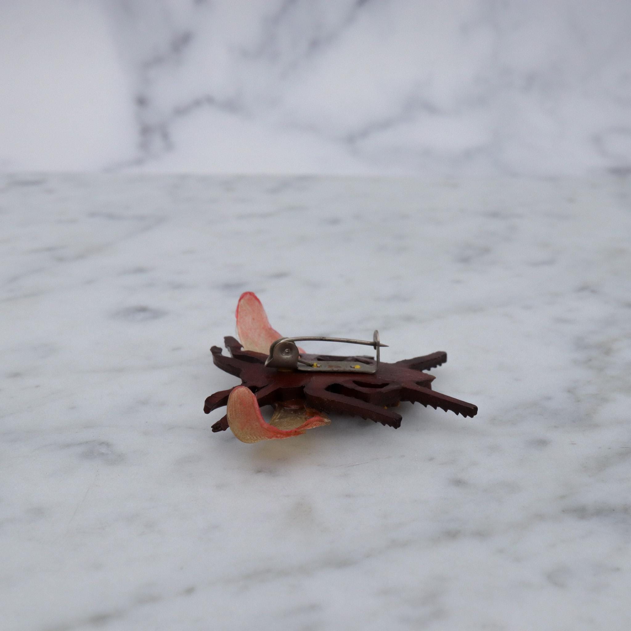 Vintage Mid Century celluloid bee bug brooch