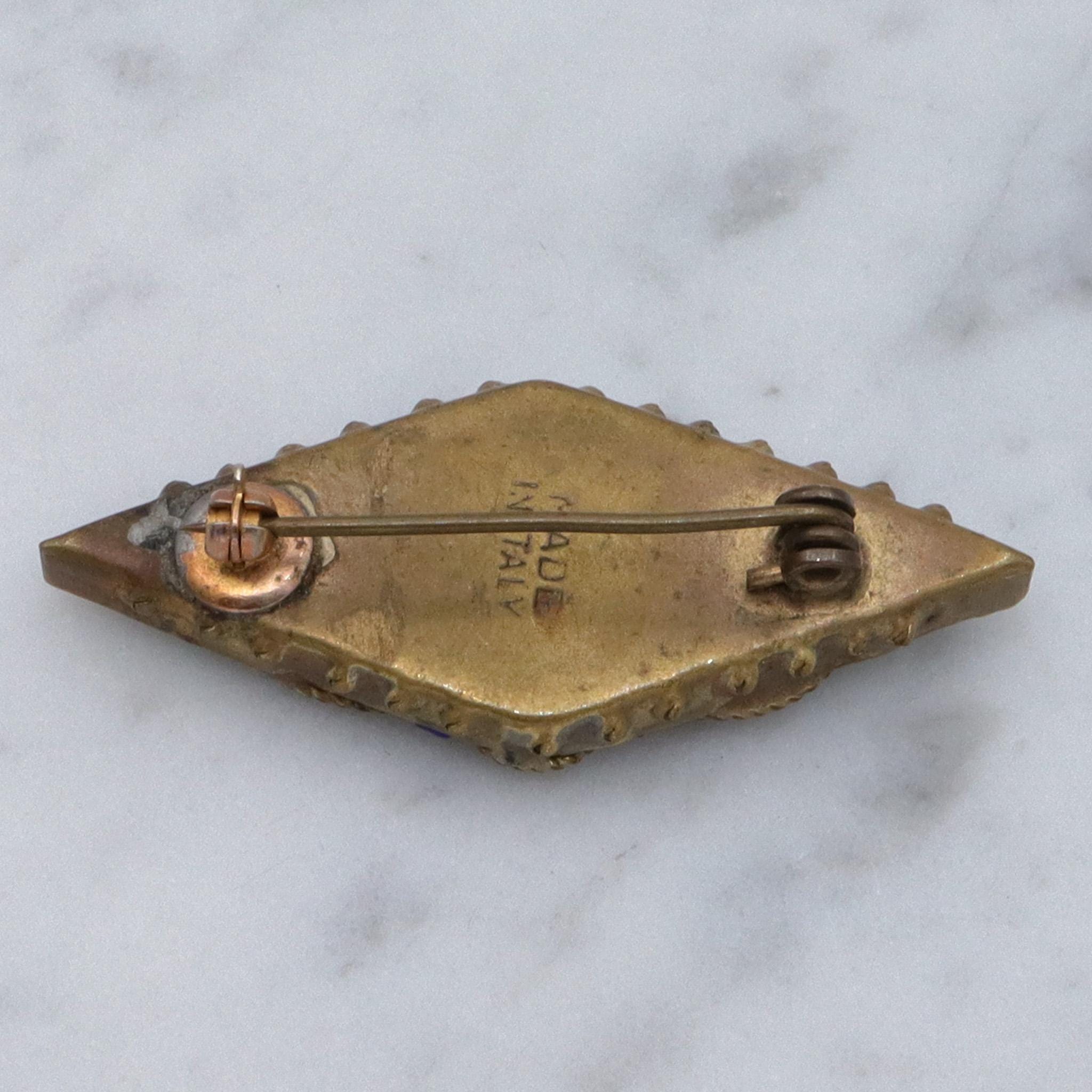 Antique Italian micro mosaic brooch