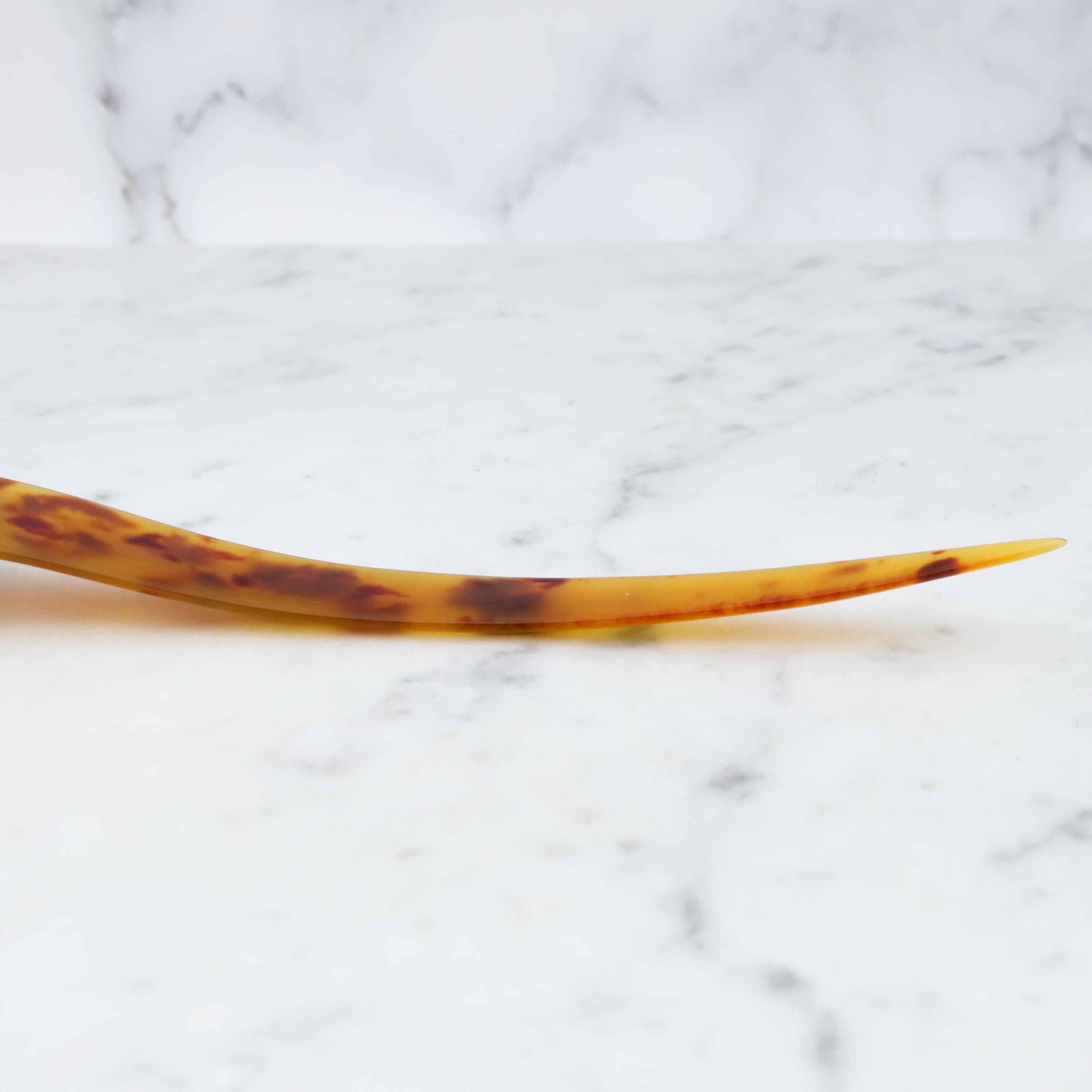 Antique Victorian faux tortoiseshell & sterling silver hair pin/comb
