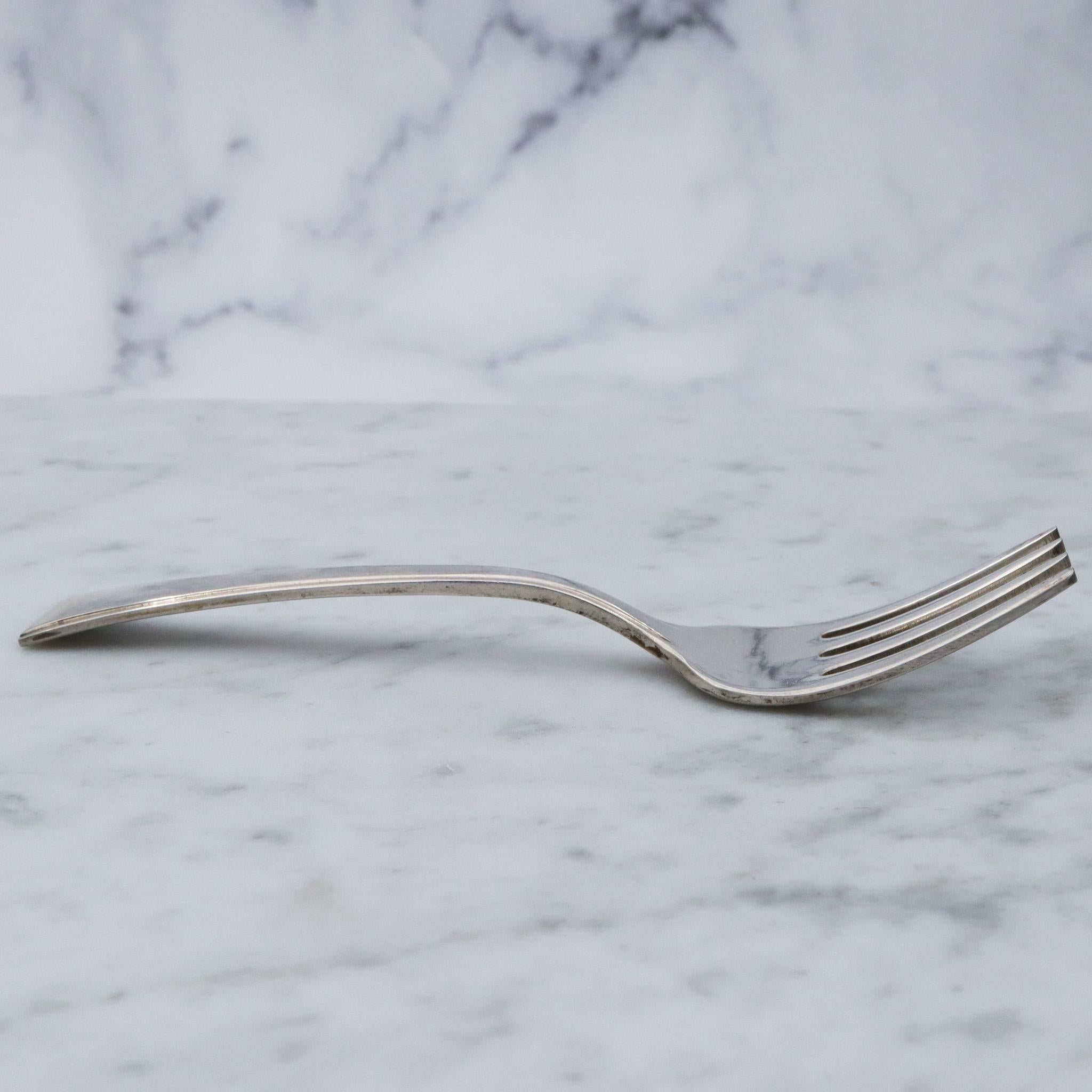 Mid Century Fine Arts sterling silver tranquility pattern baby fork