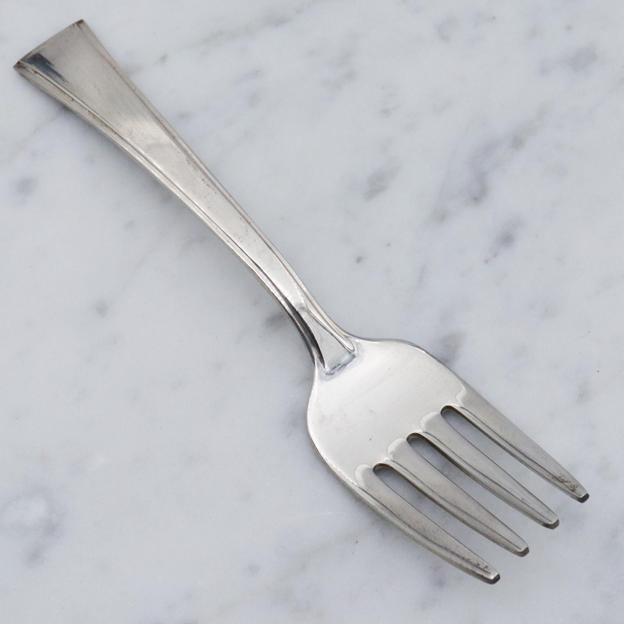 Mid Century Fine Arts sterling silver tranquility pattern baby fork