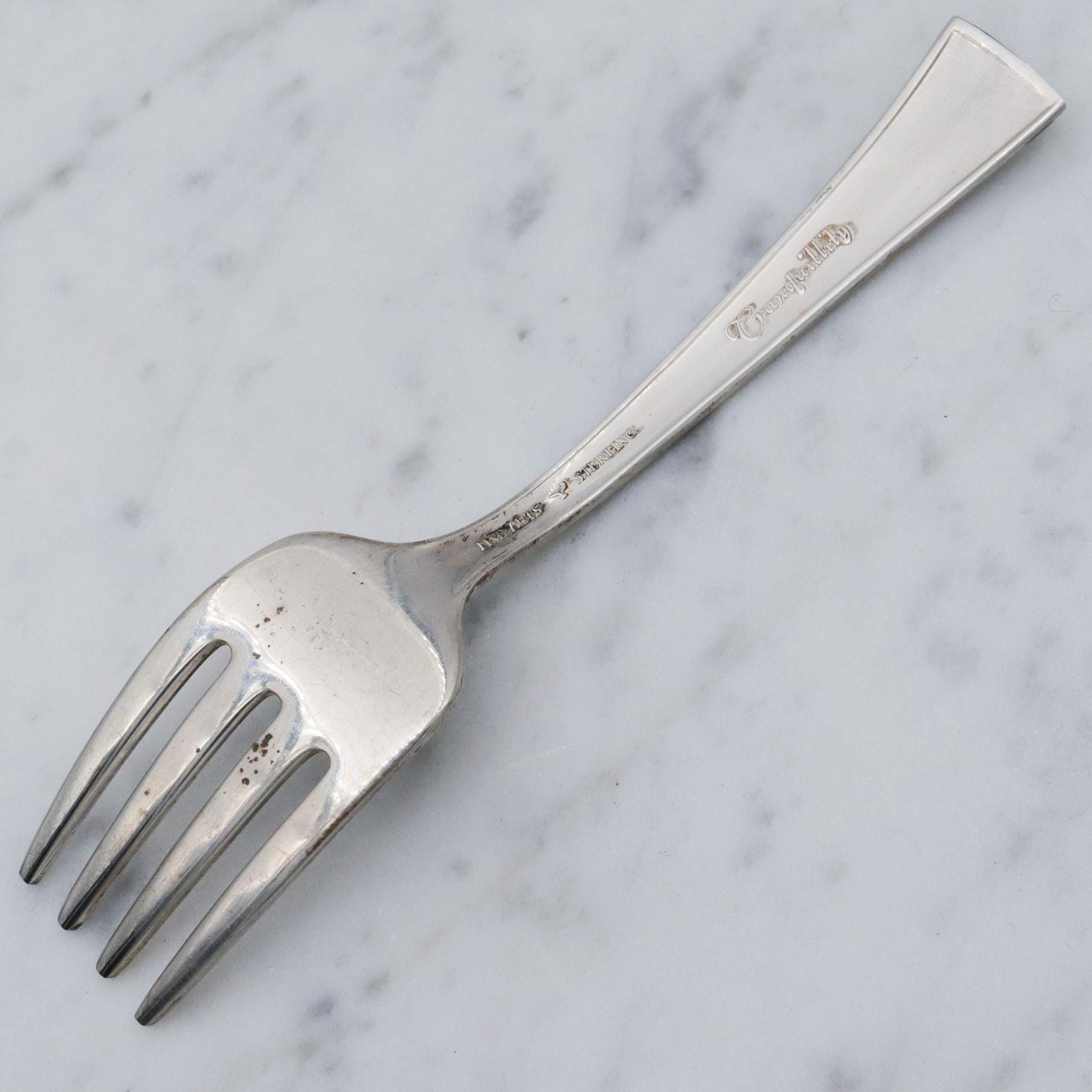 Mid Century Fine Arts sterling silver tranquility pattern baby fork