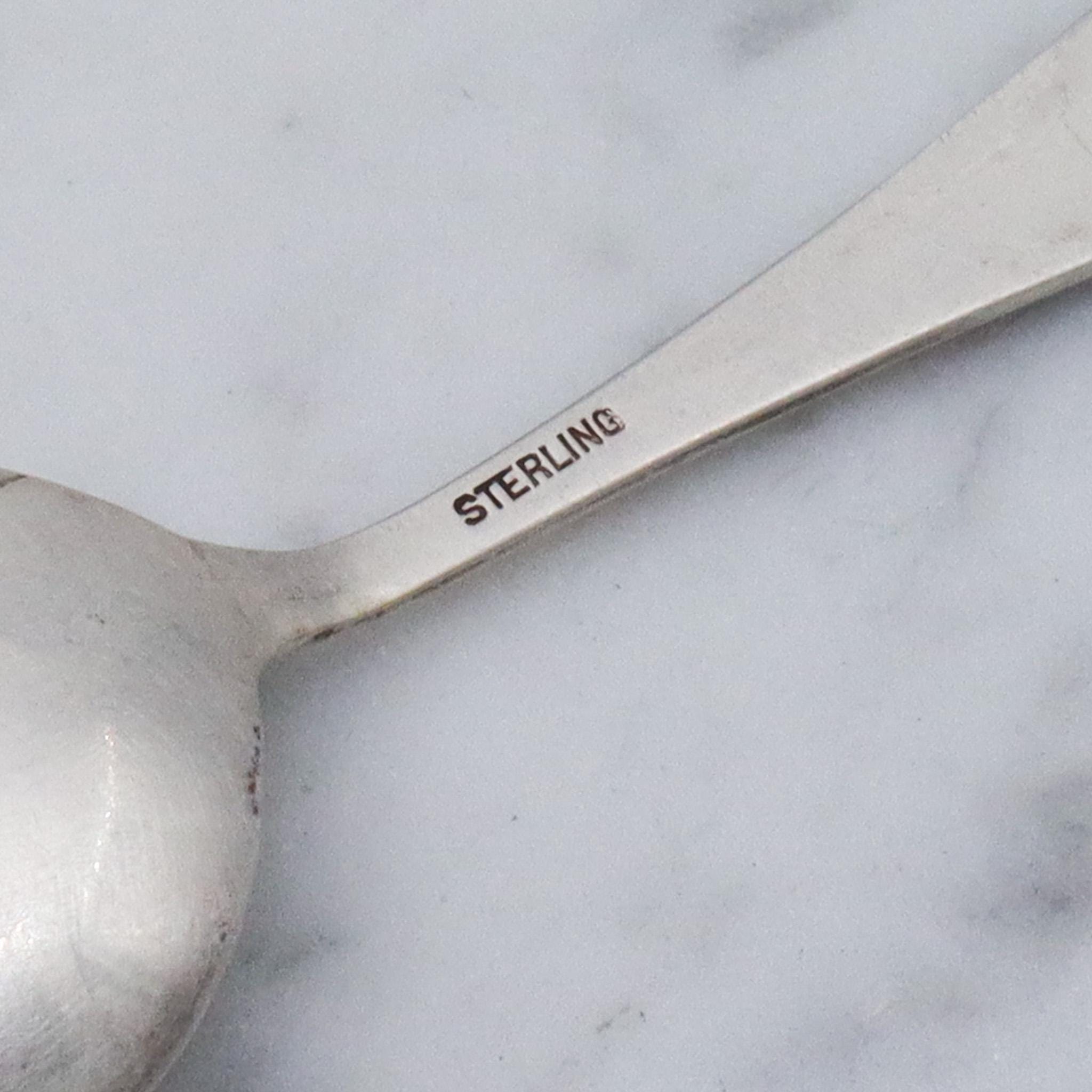 Antique sterling silver hand painted guilloche enamel flower new orleans souvenir spoon