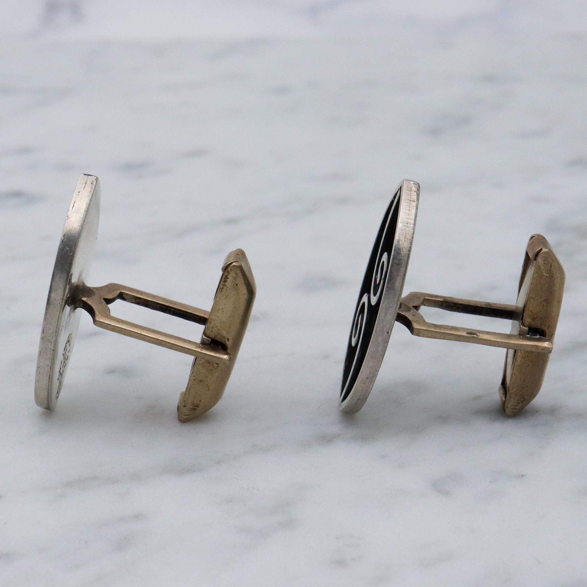 Vintage Mexican sterling silver cuff links