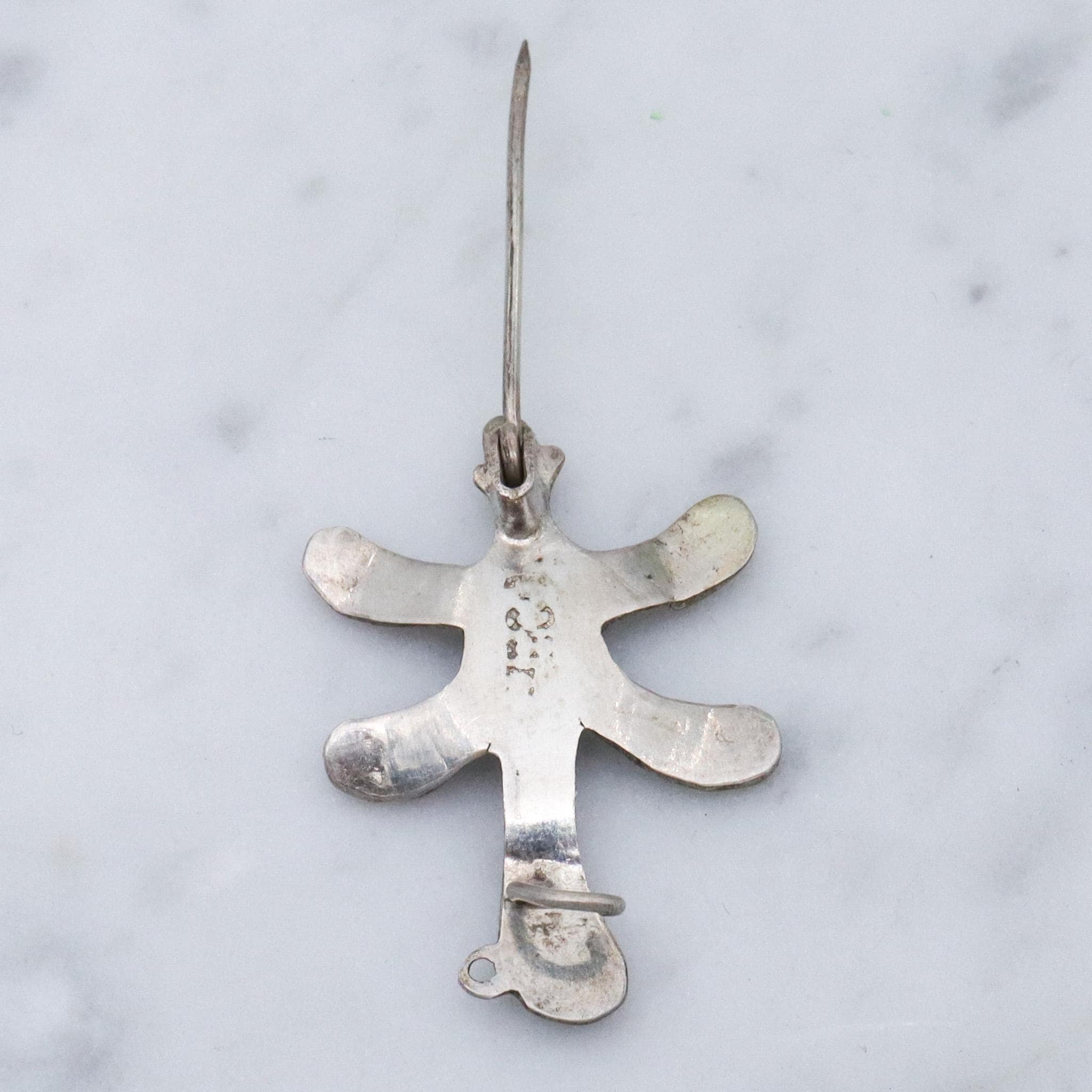 Antique renaissance revival sterling silver brooch