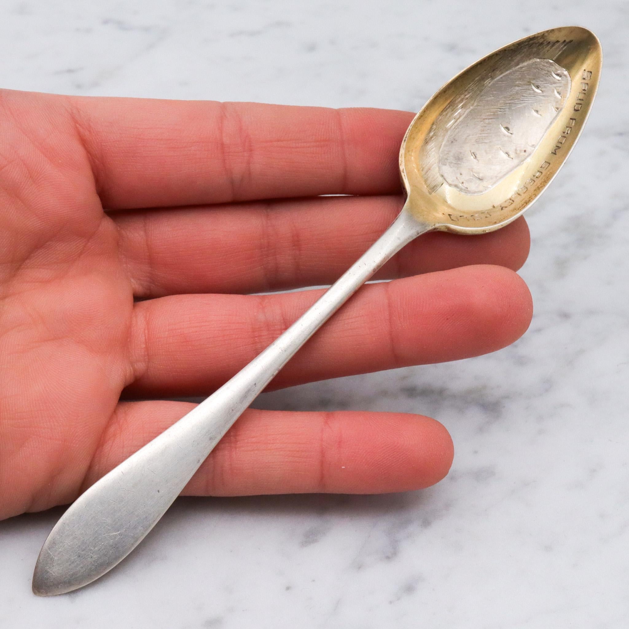 Antique Towle gilt sterling "Spud from Greeley Colorado" souvenir spoon