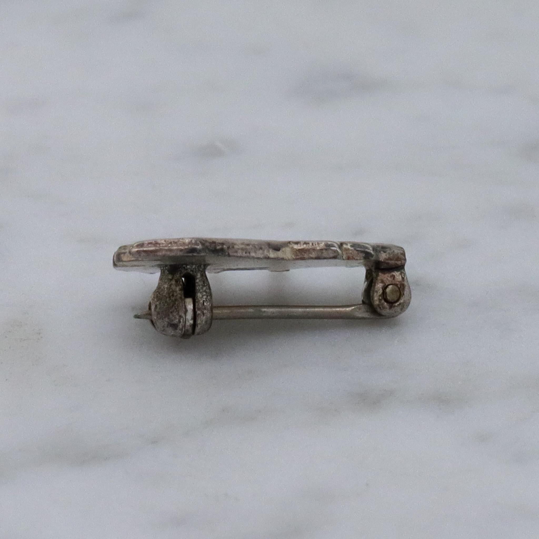 Vintage sterling silver grand piano enamel pin