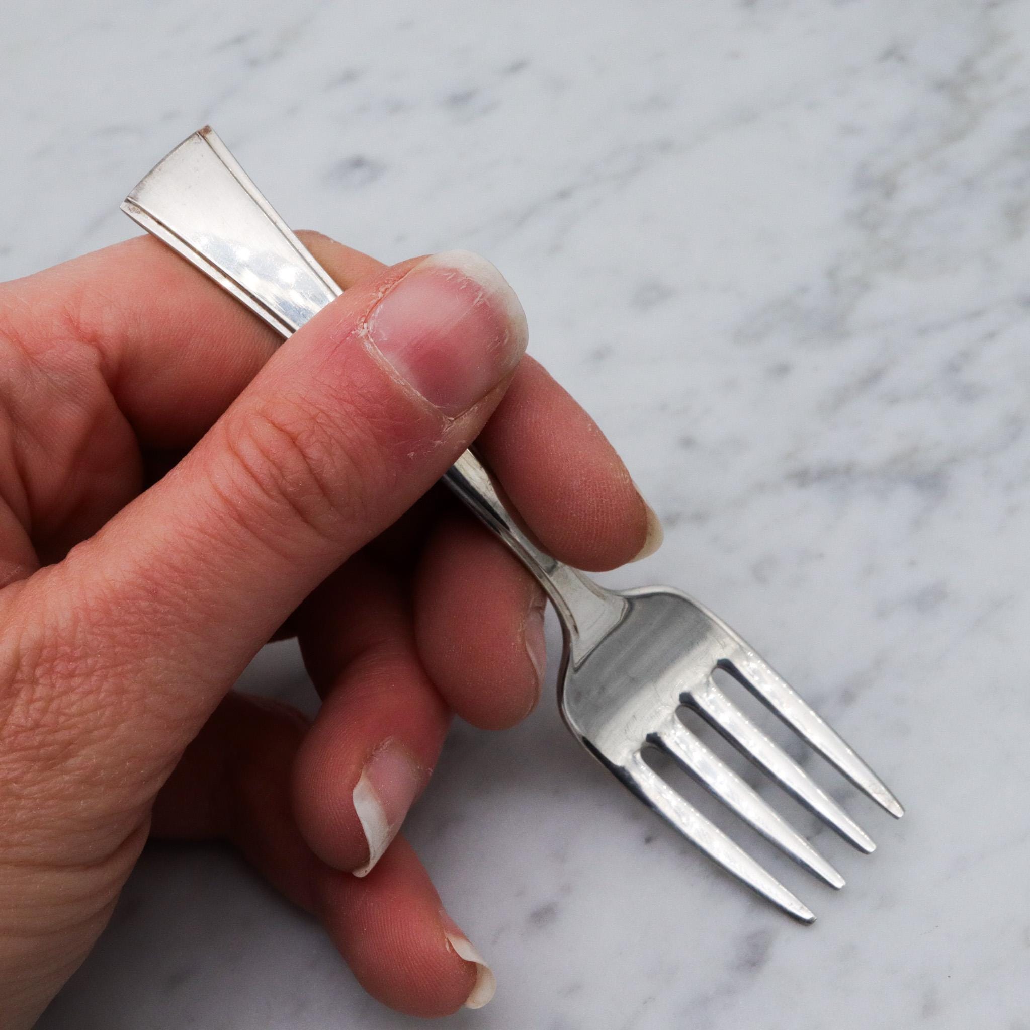 Mid Century Fine Arts sterling silver tranquility pattern baby fork